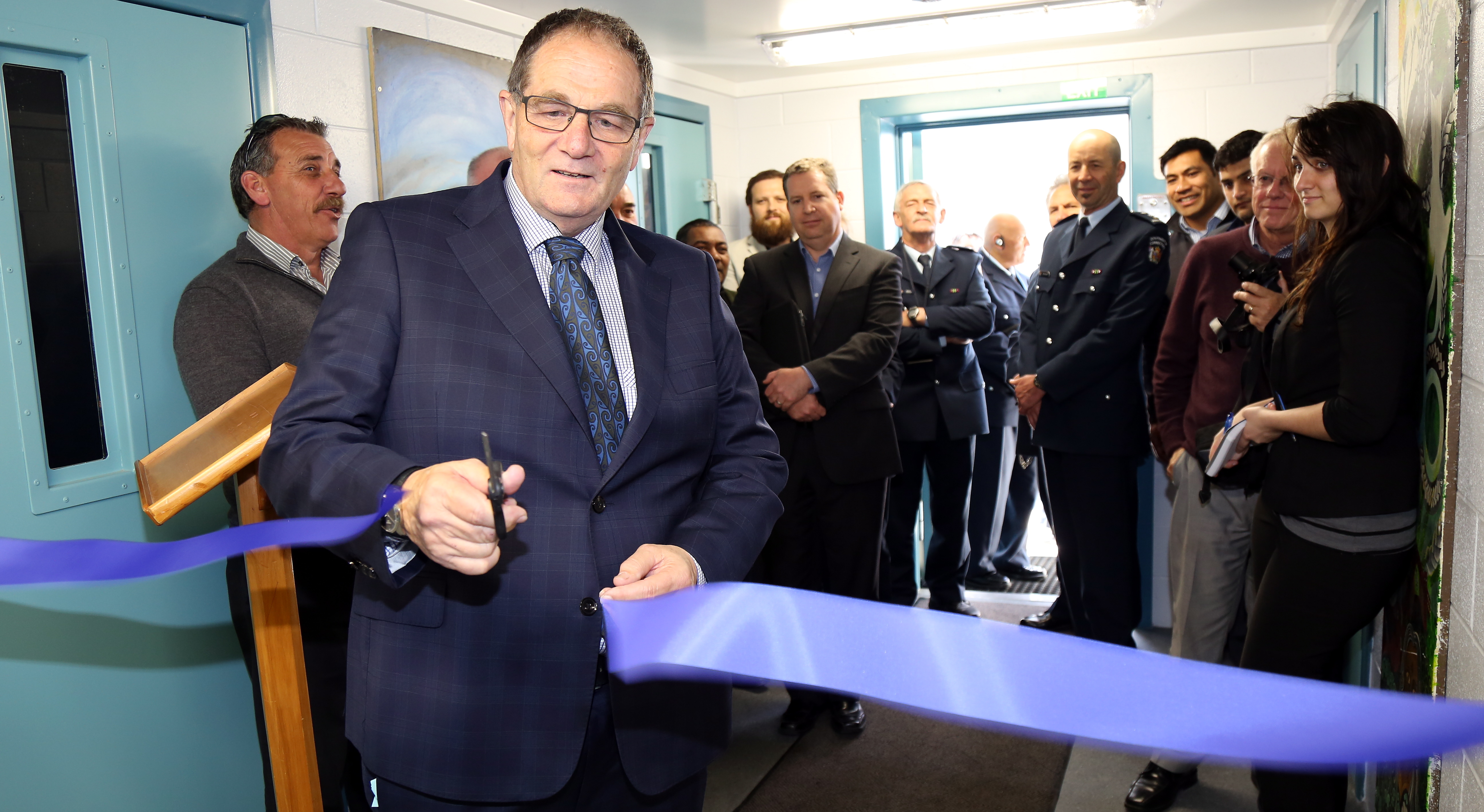 Chester Borrows cut the ribbon to open the west wing at Whanganui Prison. The justice system was front and centre during his 12 years in Parliament. Photo/ Stuart Munro