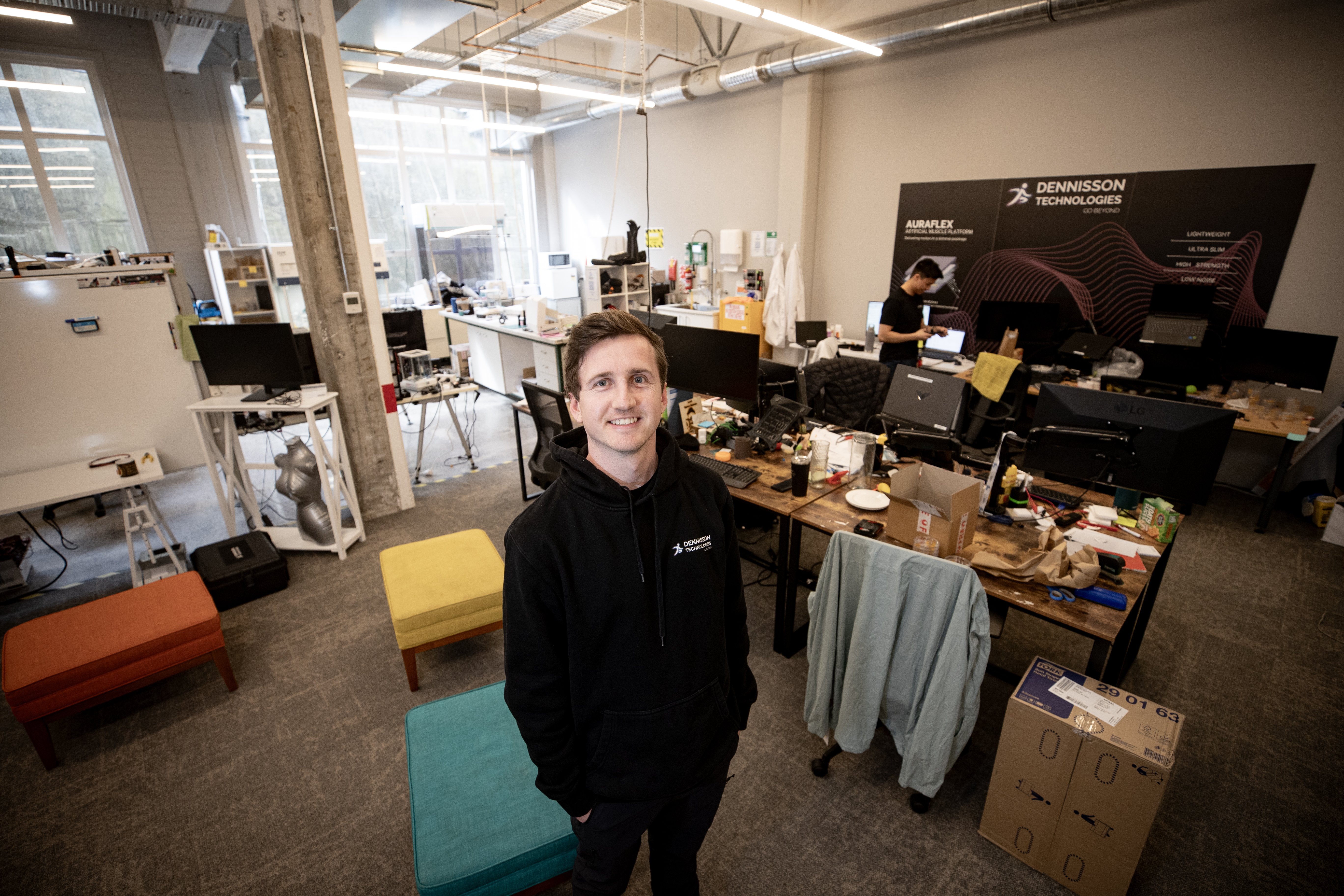 Mechatronics engineer Scott Wilson, head of product for Dennisson Technologies at Future House. Photo / Dean Purcell