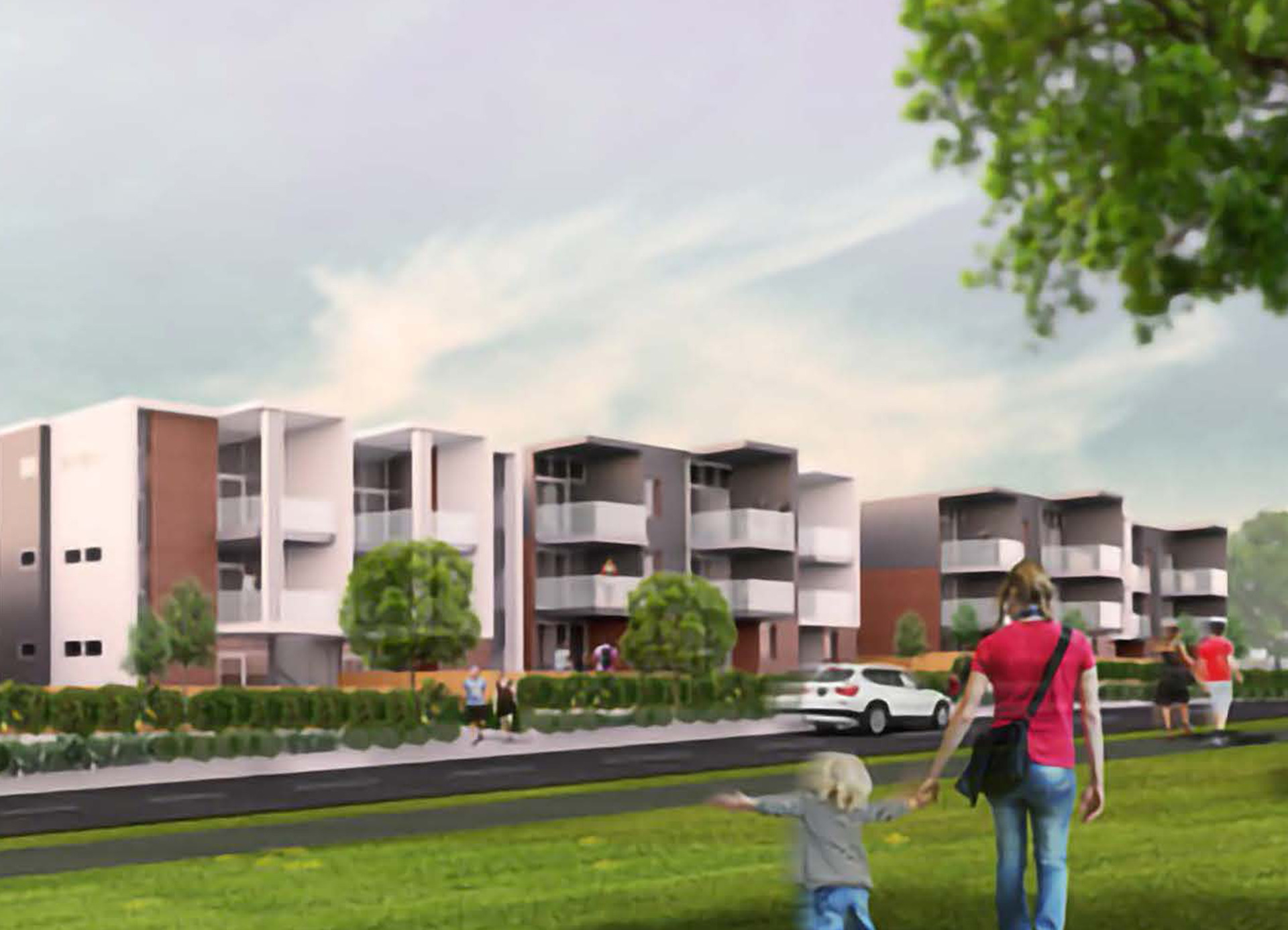 The Pukehinahina Project would see townhouses and apartments replace old state houses. Image / Supplied