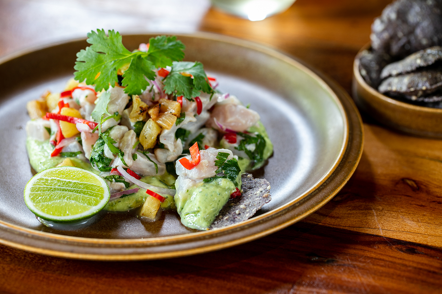 The market fish ceviche with avocado buttermilk. Photo / Babiche Martens