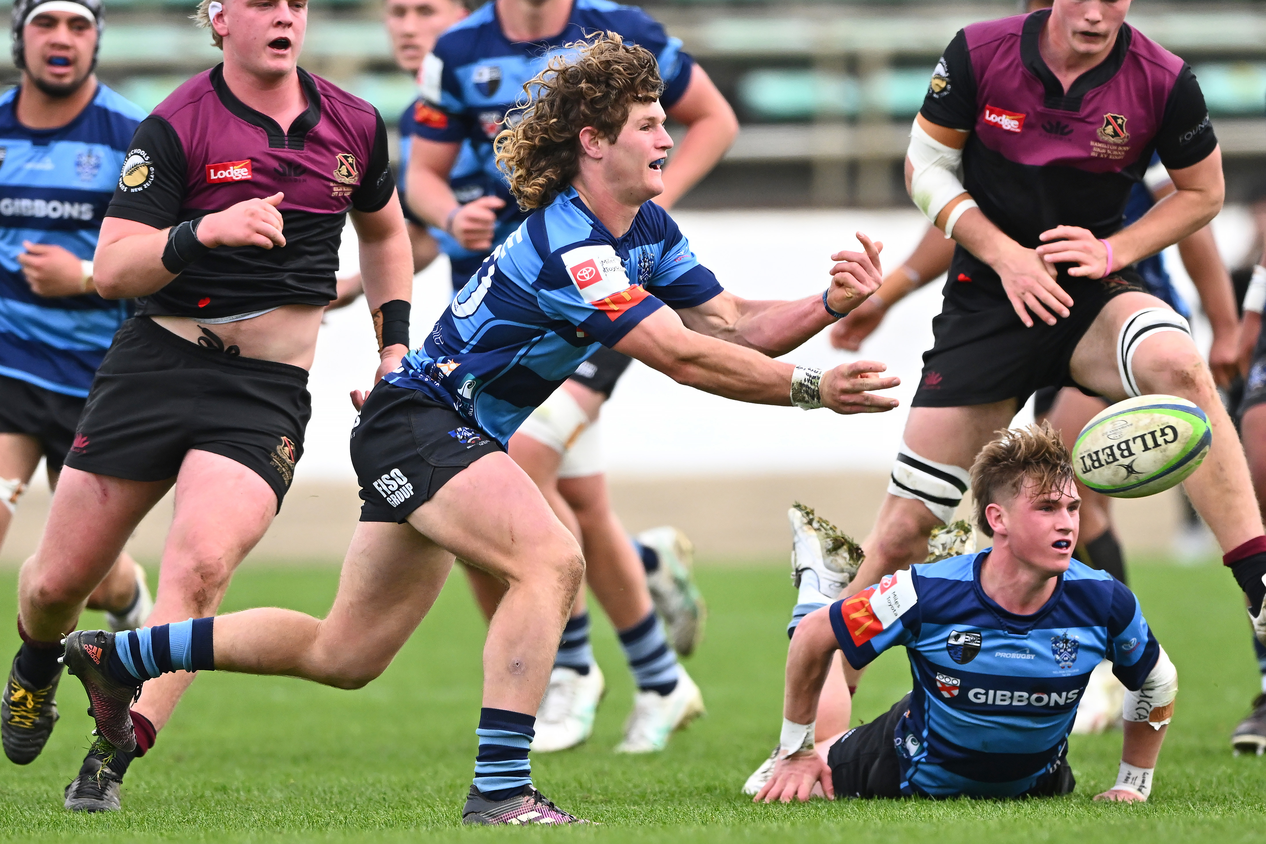 Harry Inch in action for Nelson College against Hamilton Boys' High School. Photo / Photosport