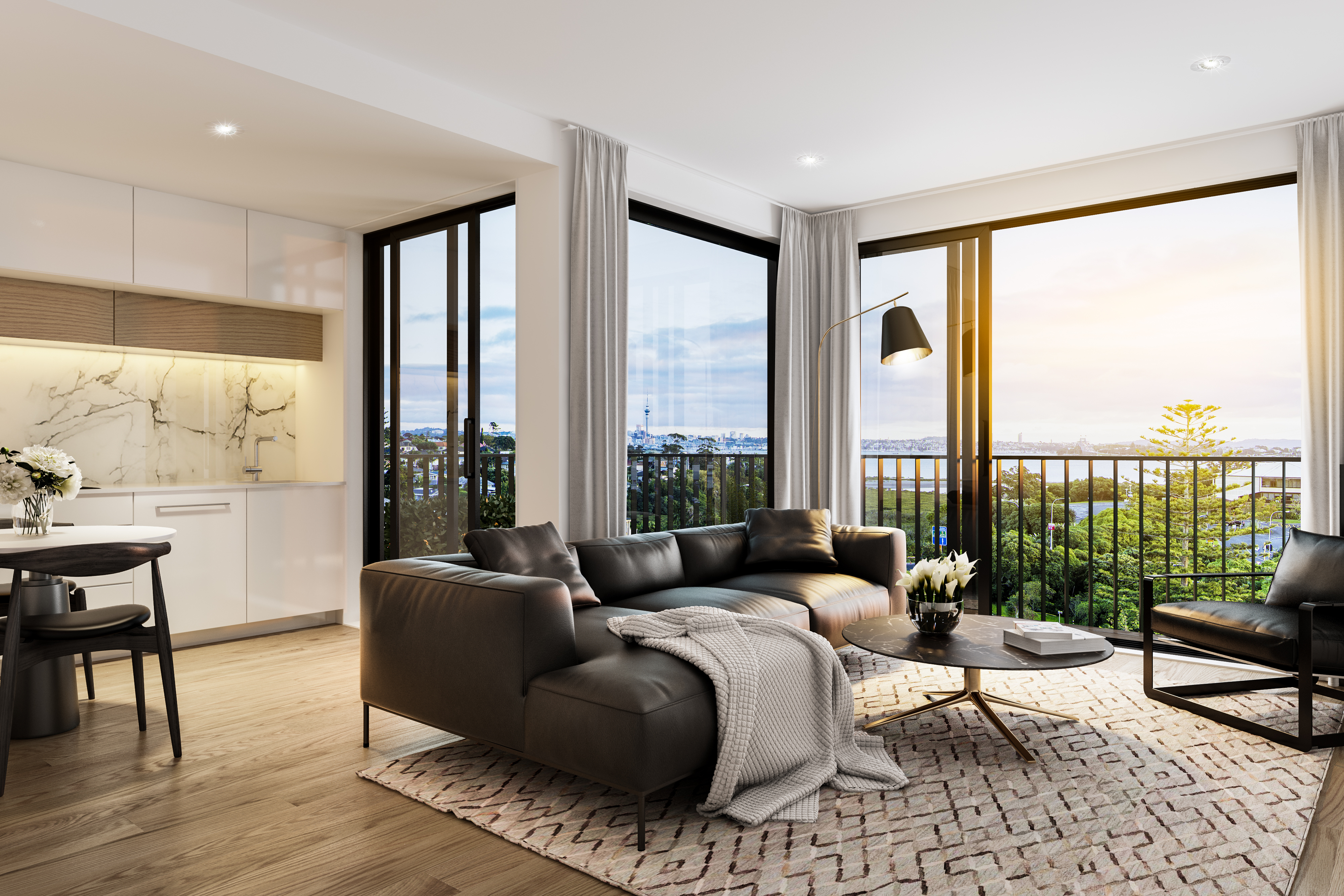Loxley bedrooms have never been slept in. This depiction was shown when the units were being marketed.