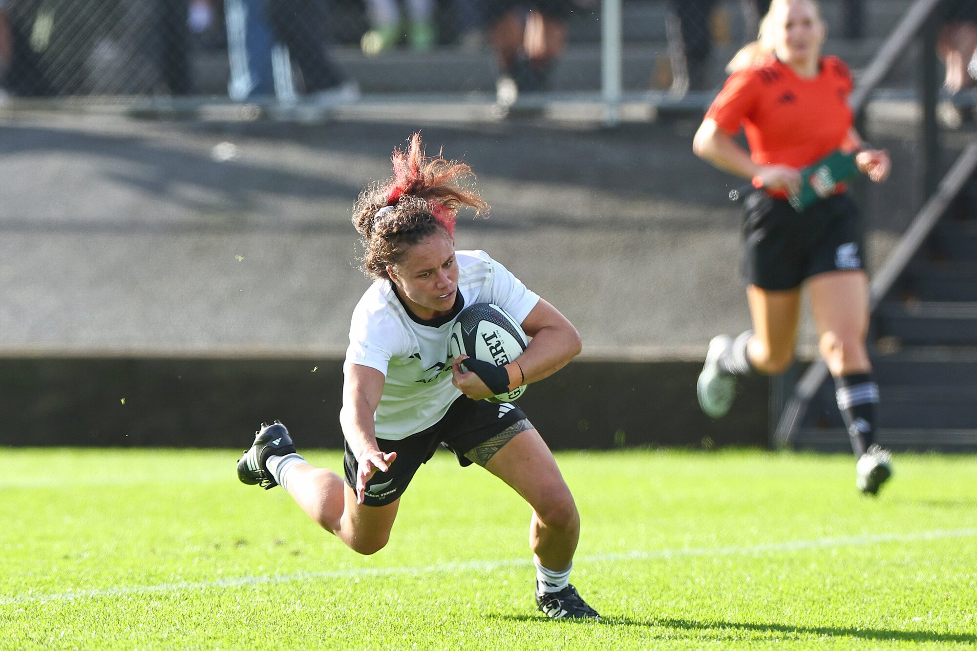 Ruby Tui scored both tries for the Black Ferns XV against the Black Ferns. Photo / Getty Images