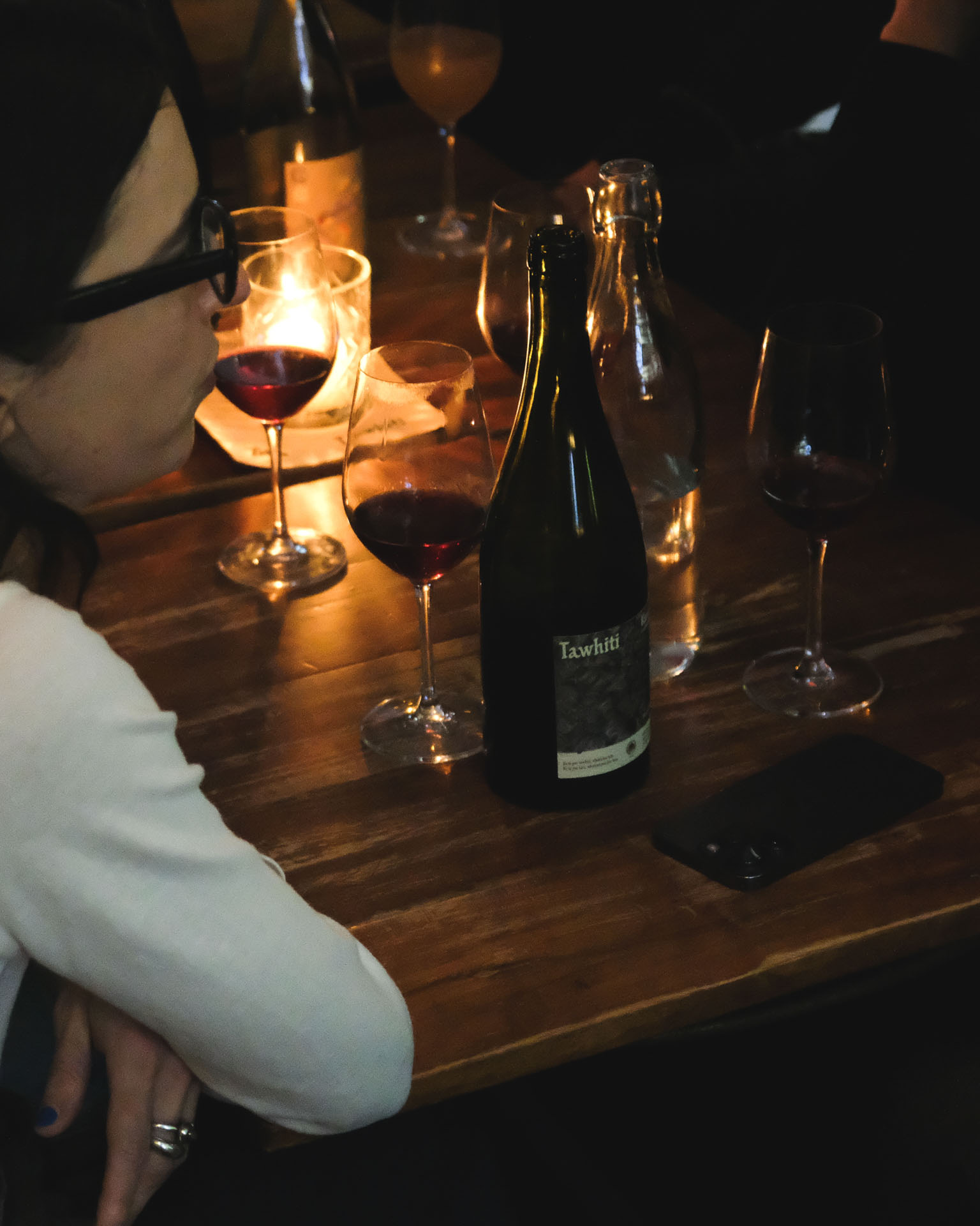 Diners chat over Tawhiti wines.