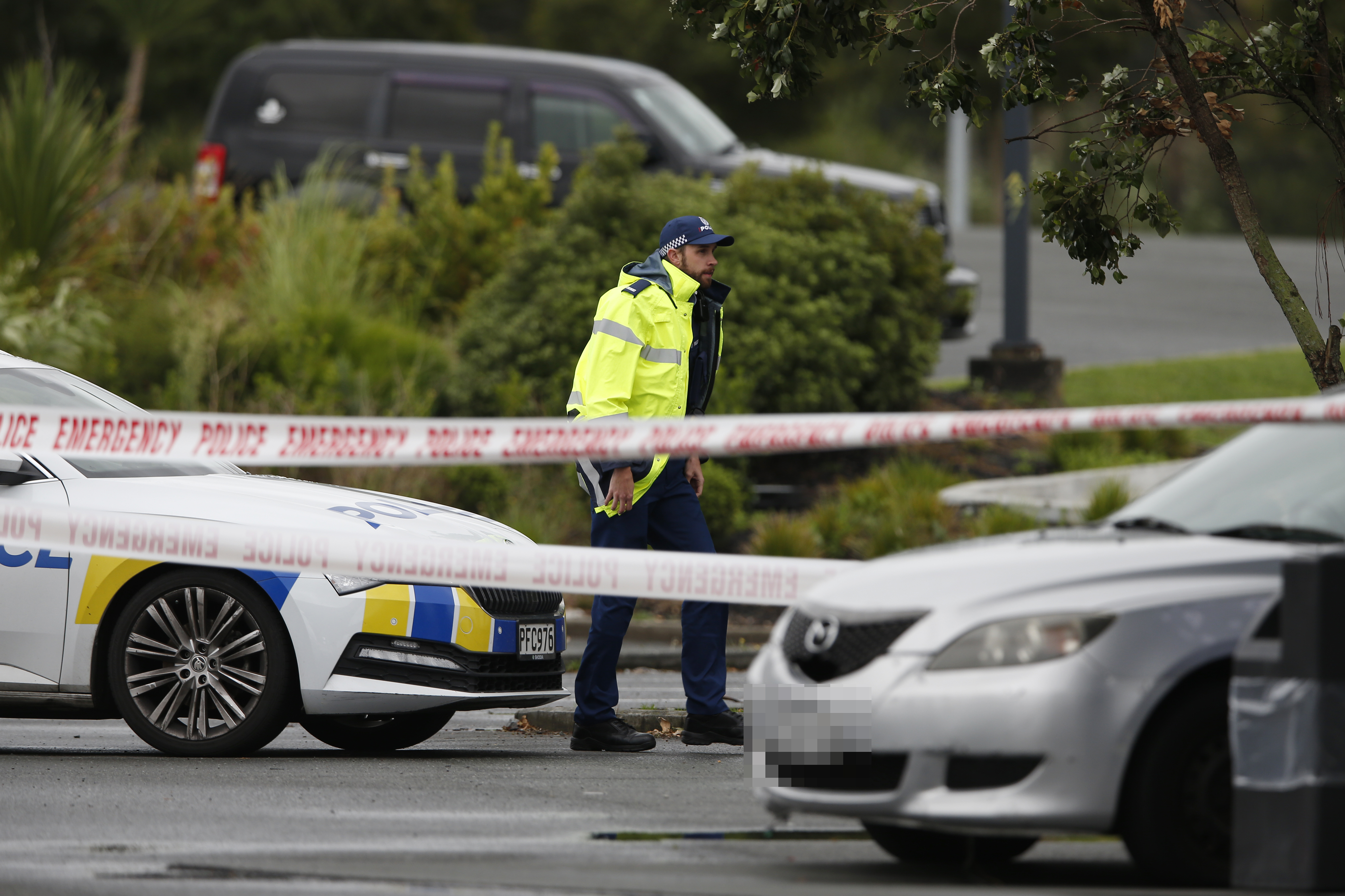 A police cordon has sealed off entry to the Gull service station in Raumanga. Photo / Michael Cunningham