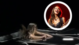 Fans of US pop star Olivia Rodrigo were left horrified as they watched her tumble through a hole in the stage during the final night of her Melbourne run of shows.
Photo / Supplied/Getty