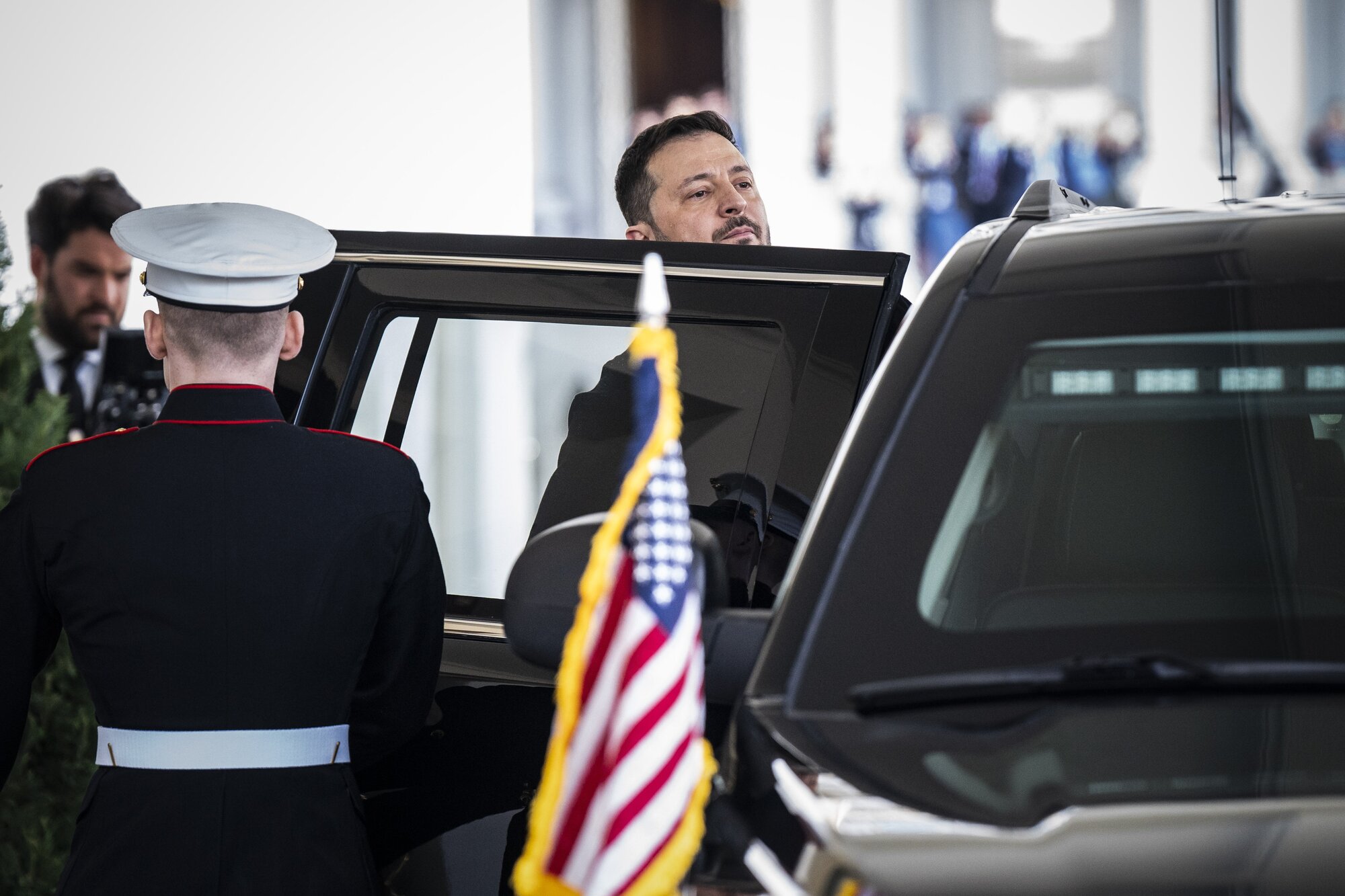 Ukrainian President Volodymyr Zelenskyy departs after meeting with US President Donald Trump at the White House on Friday. Photo / Jabin Botsford / The Washington Post