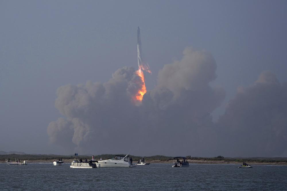 SpaceX's Starship launches from Starbase in Boca Chica, Texas, Thursday, April 20, 2023. Photo / AP