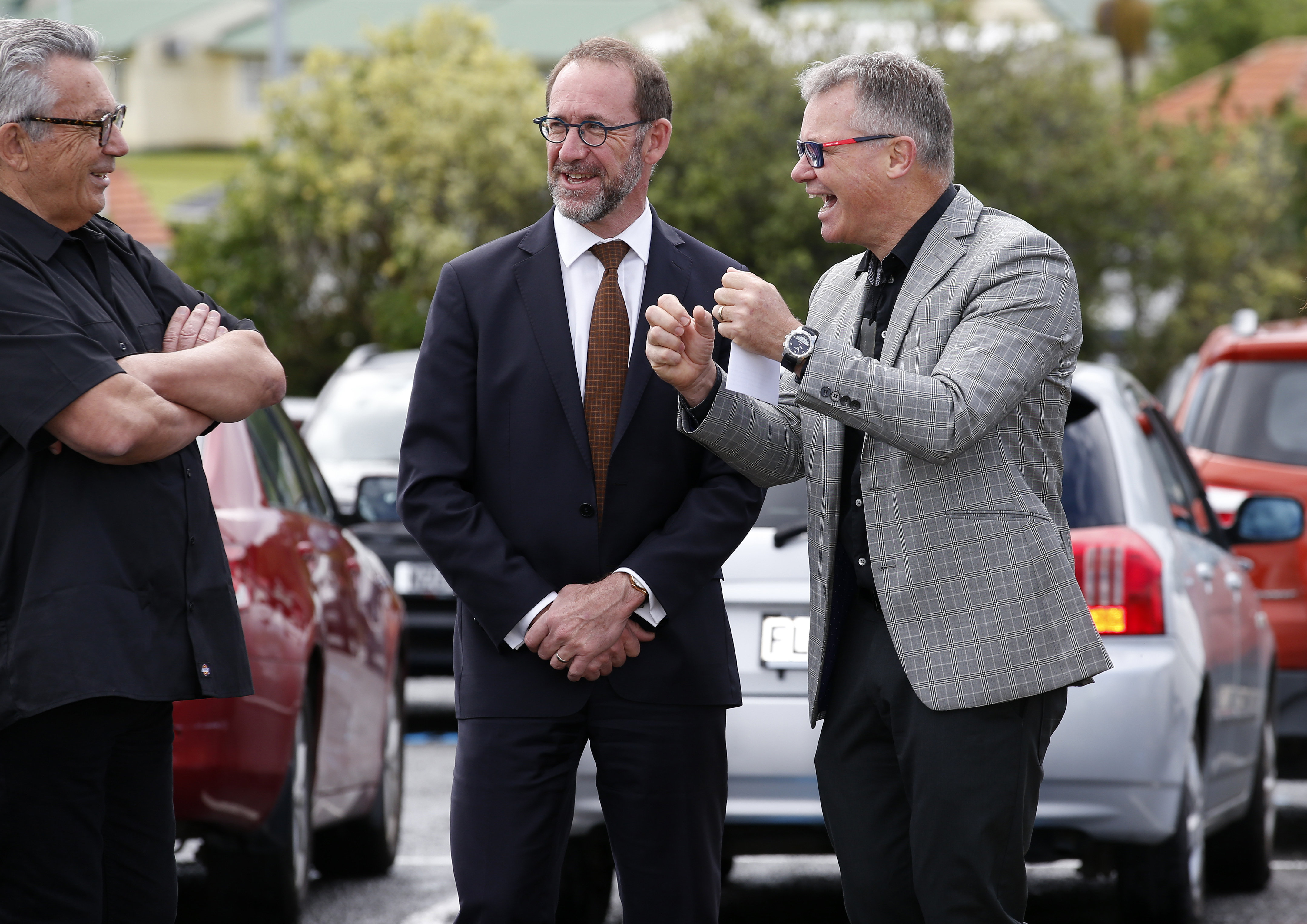 Te Whatu Ora board chair Rob Campbell, Health Minister Andrew Little and Te Whatu Ora national director Dr Nick Chamberlain. Photo / Michael Cunningham