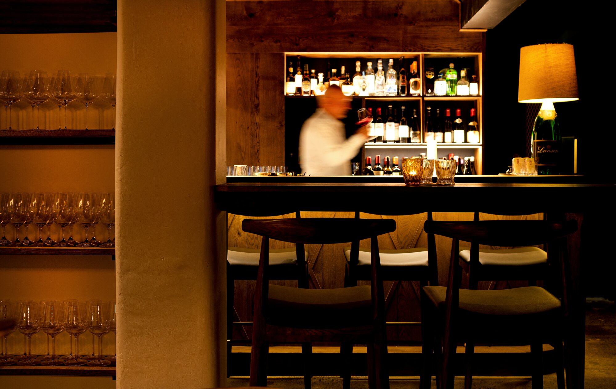The backlit bar area. Photo / Babiche Martens