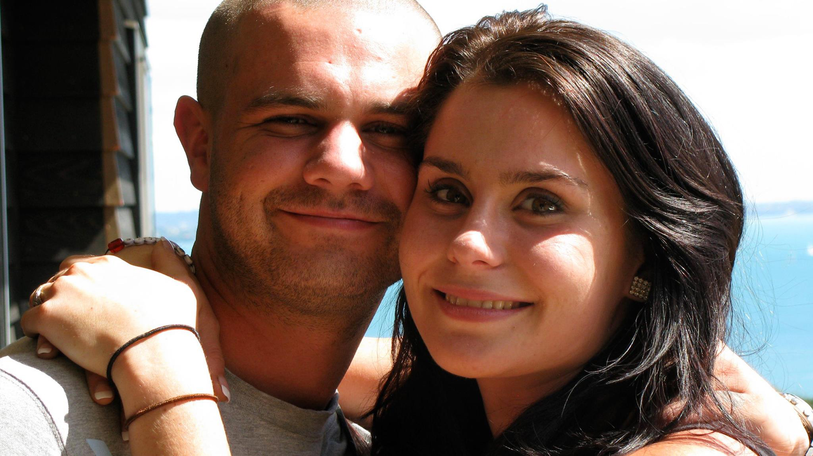 Connor Morris and his partner Millie Elder-Holmes, who was there when he was killed.