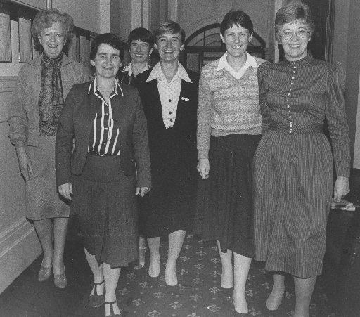 With women MPs after an anti-abortion bill is voted down in 1983.
