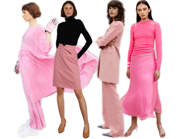 From left: Jimmy D dress $770, and trousers $490; Ingrid Starnes skirt $299; Harman Grubisa jacket, $790, and trousers $530; Maggie Marilyn knit top $545, and skirt $595.