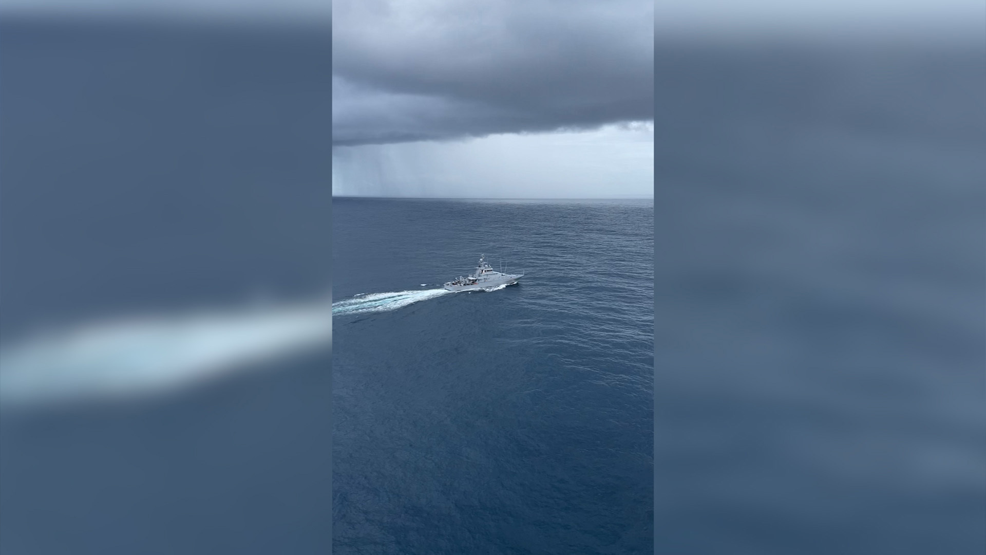 A Navy boat involved in Monday's search and rescue operation. Image / Auckland Rescue Helicopter Trust