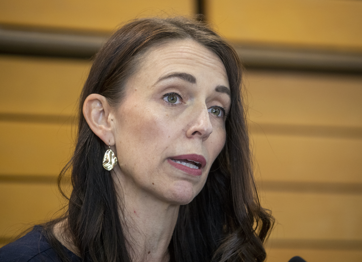 Jacinda Ardern choked back tears as she revealed she was stepping down as Prime Minister. Photo / Warren Buckland