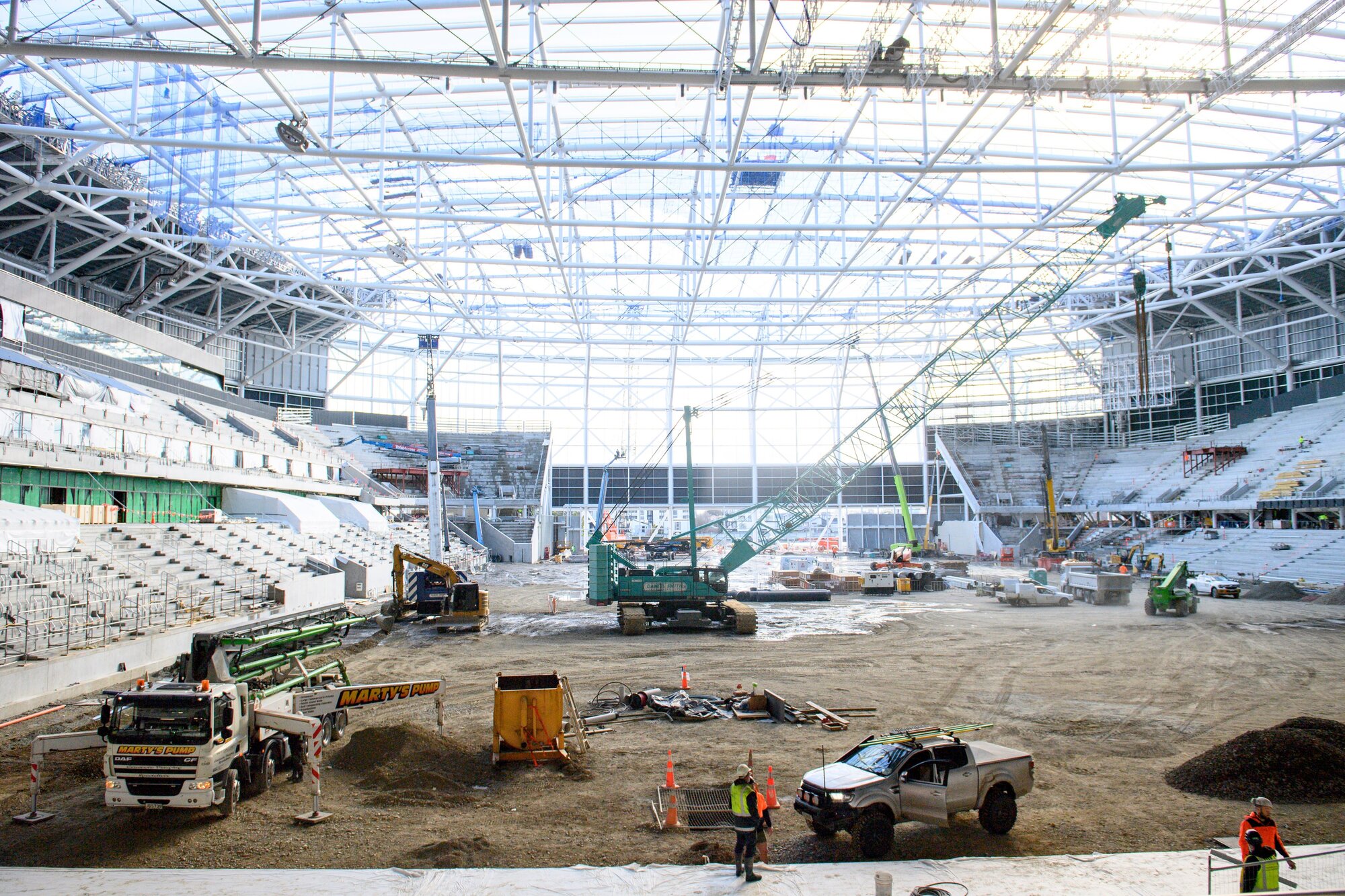 Thousands of people contributed to the build of One NZ Stadium, delivering approximately 2.4 million work hours. Photo / Photosport