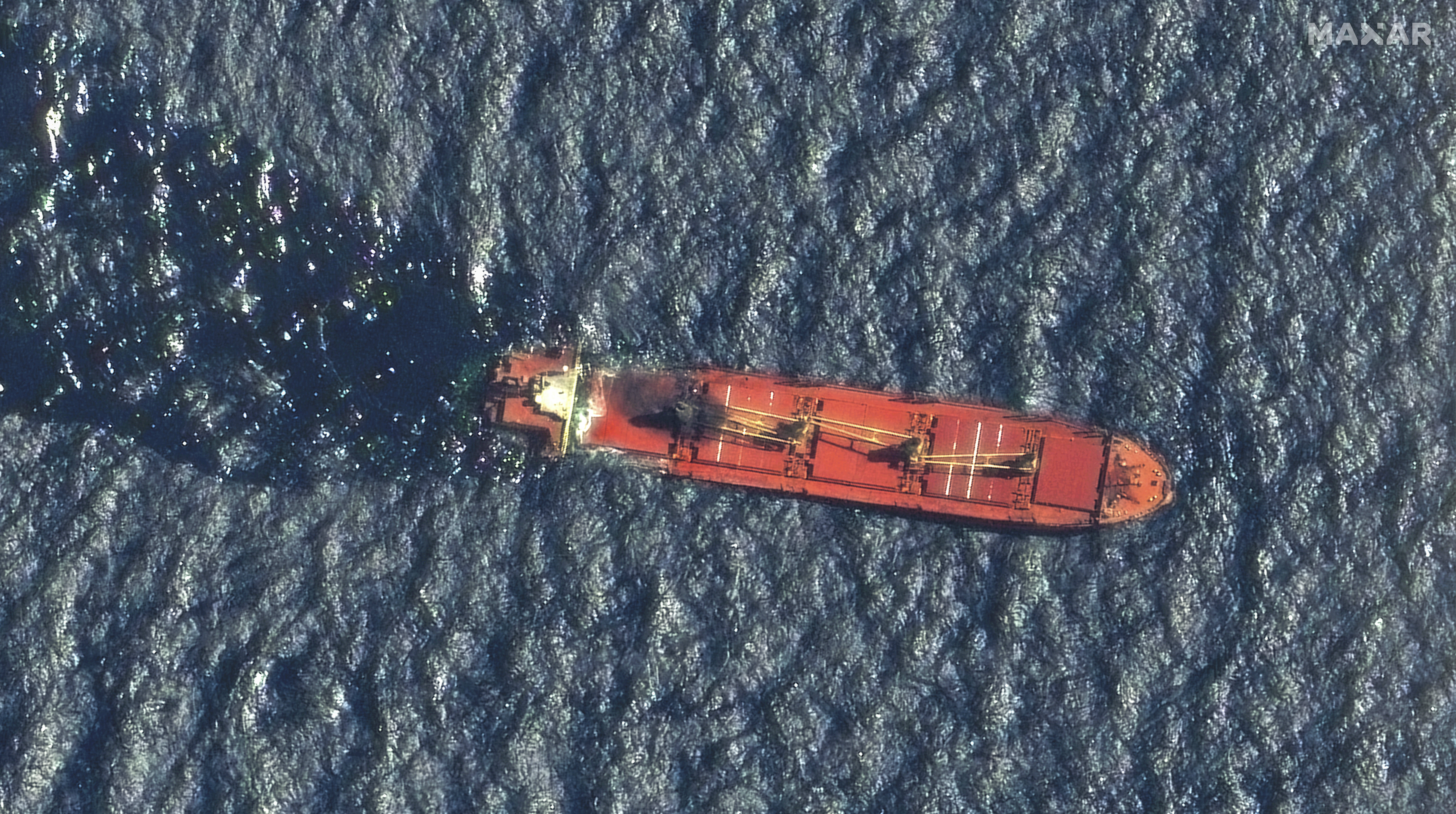 The Rubymar, earlier attacked by Yemen's Houthi rebels, has sunk in the Red Sea after days of taking on water, officials said. Photo / AP