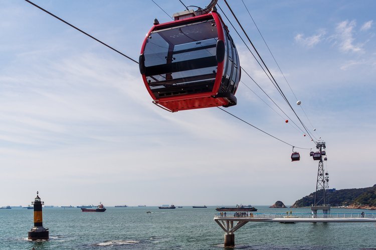 Doppelmayr is proposing a 4.2km gondola line be installed over Auckland's Waitematā Harbour as a public transport solution. Photo / Supplied