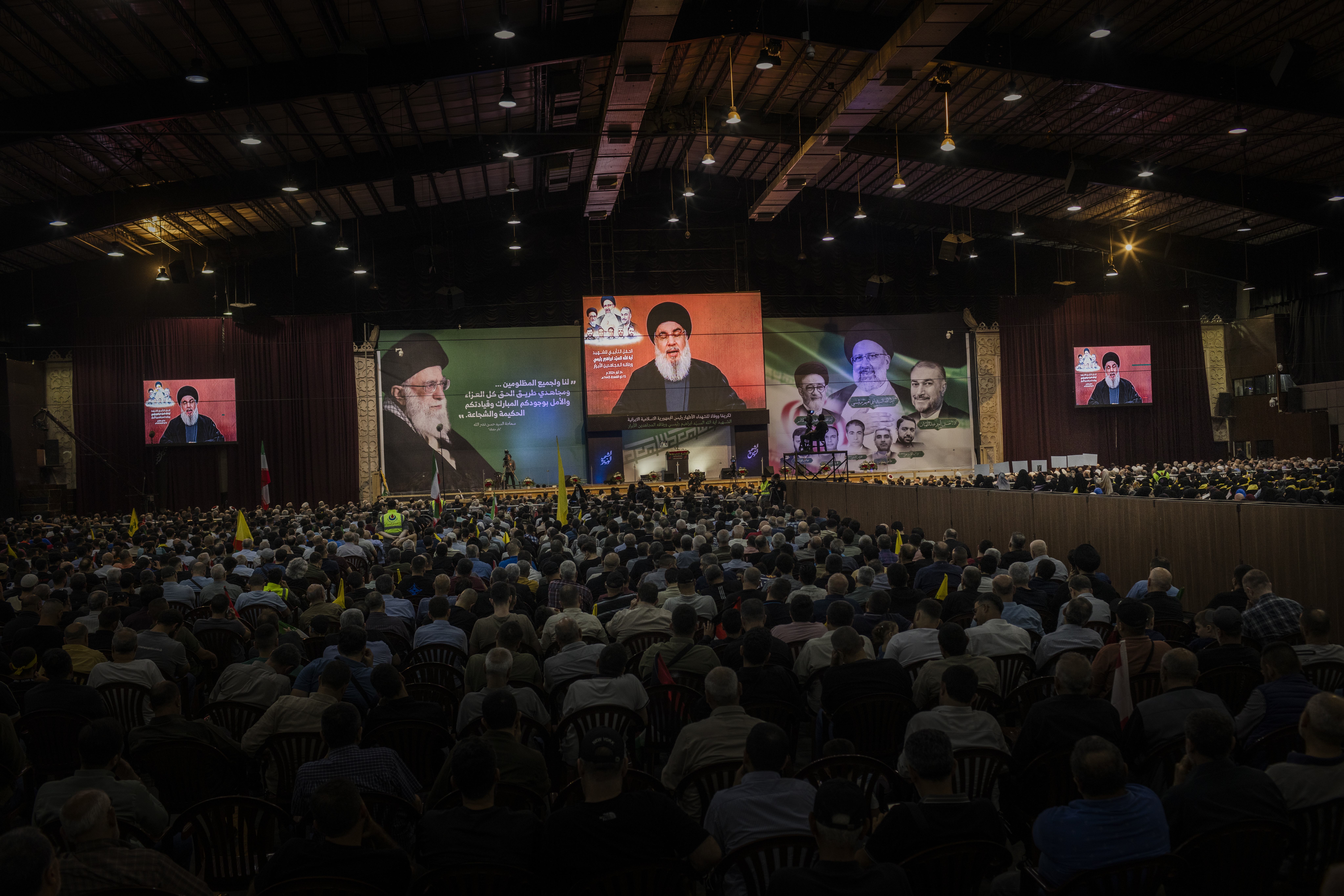 Hezbollah's leader, Hassan Nasrallah, gives a speech in Beirut on May 24, 2024. Photo / Diego Ibarra Sánchez, The New York Times