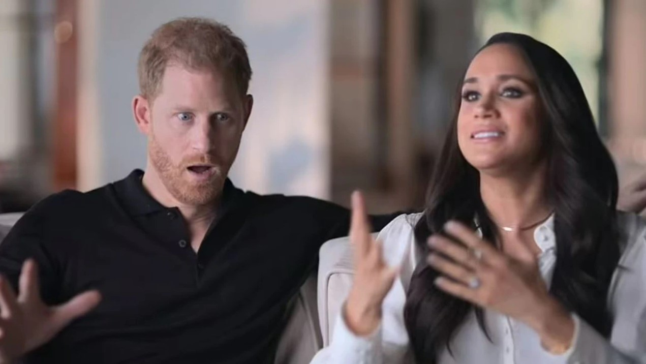 Harry and Meghan lay into the British press in their Netflix show. Photo / Netflix