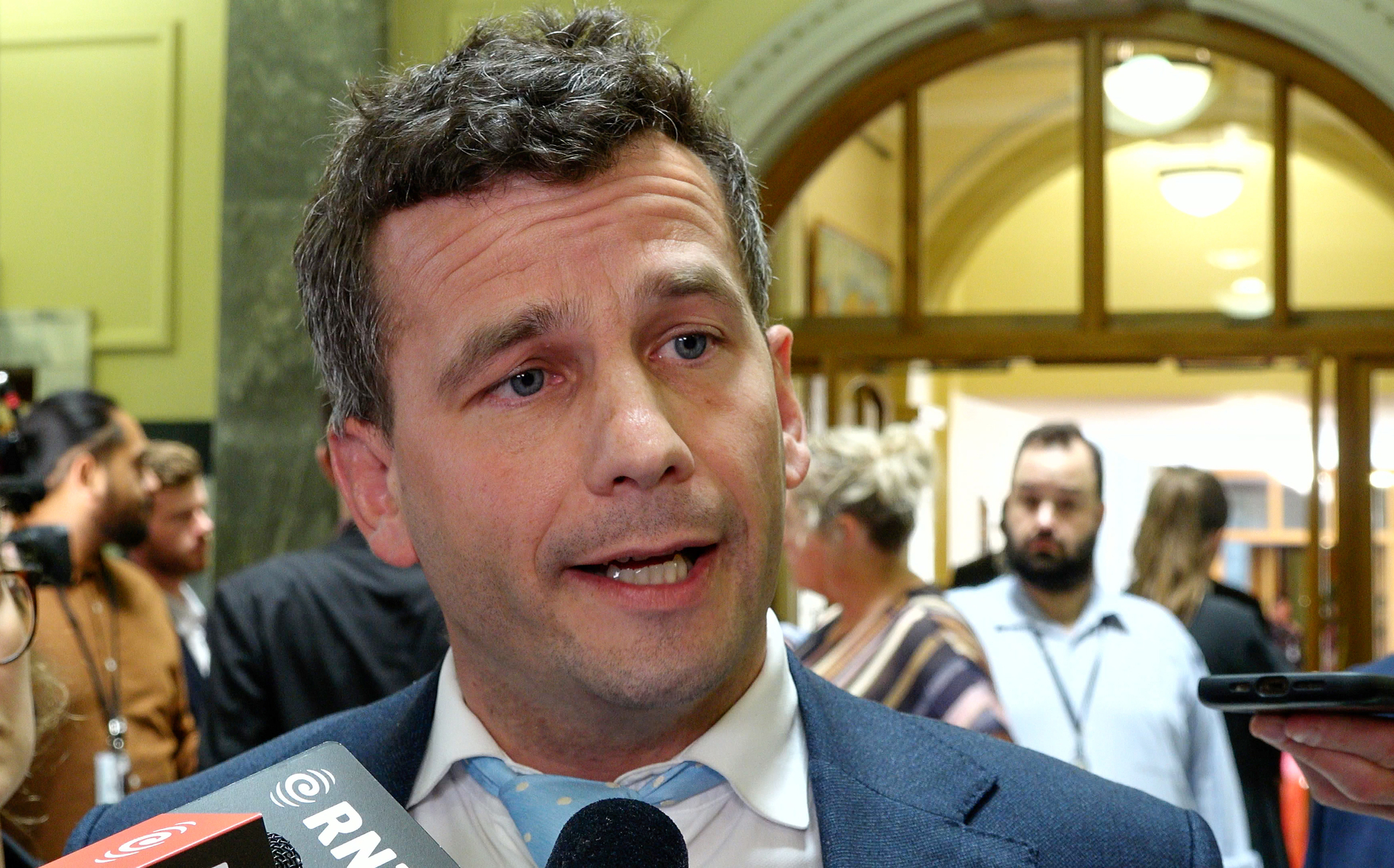 Act leader David Seymour, pictured speaking to media today, has called the RMA reforms a