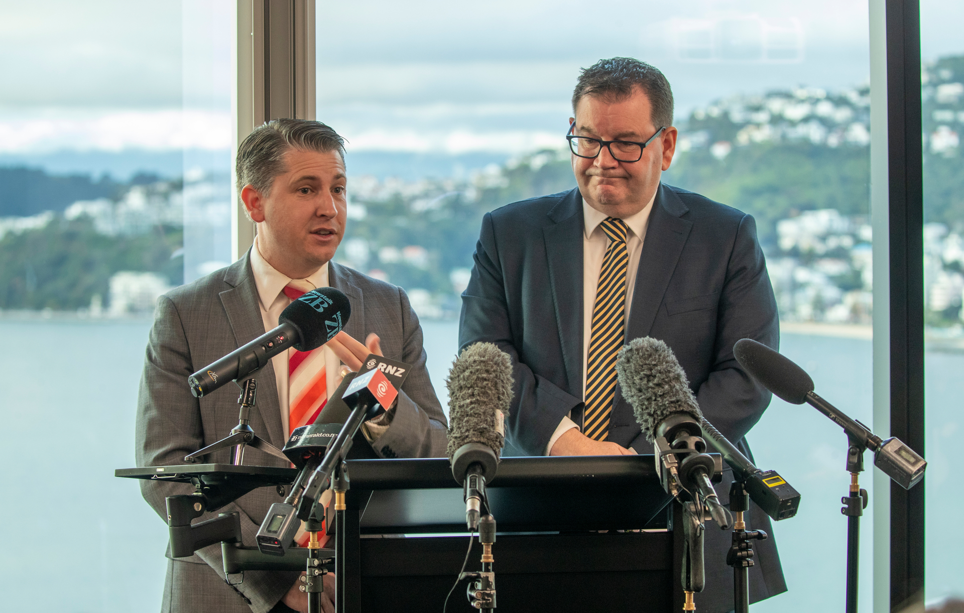 Transport Minister Michael Wood and Finance Minister Grant Robertson. Photo / Mark Mitchell 