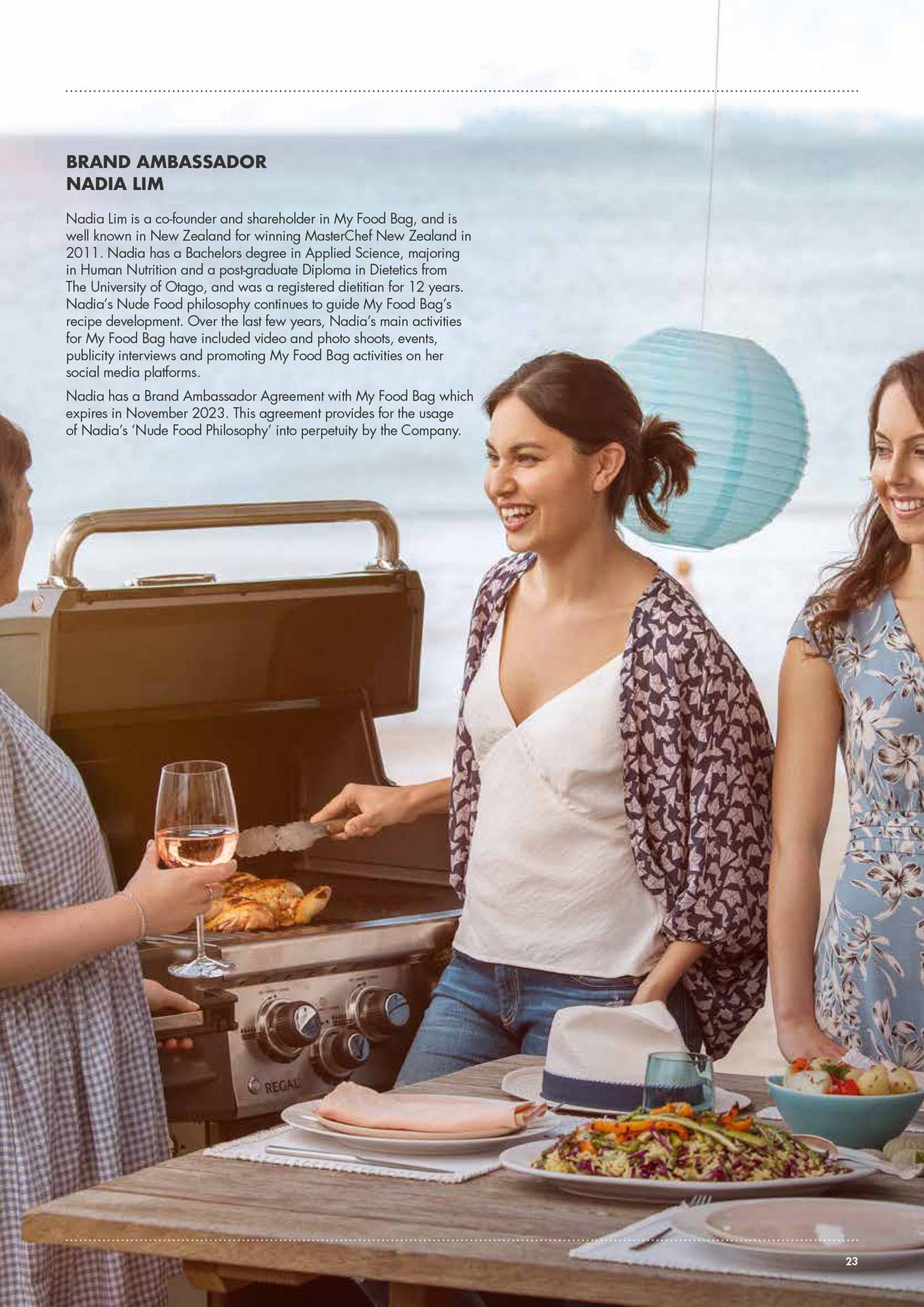 My Food Bag co-founder and brand ambassador Nadia Lim as featured in the company's IPO product disclosure statement. Photo / My Food Bag

