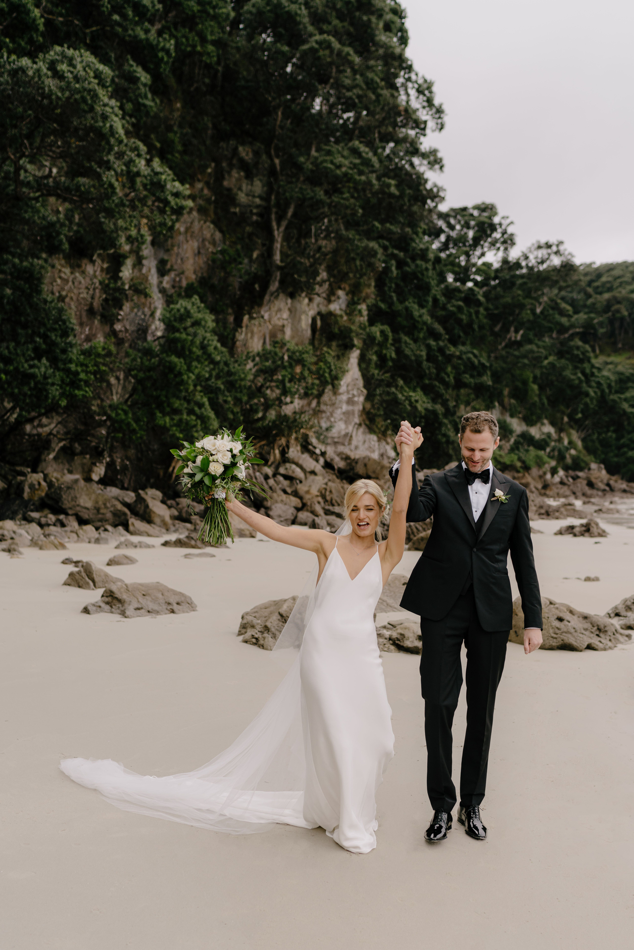 Mr & Mrs Expedition: Bridget Thackwray and Topher Richwhite on their wedding day. Photos / Danelle Bohane & Sean Beale