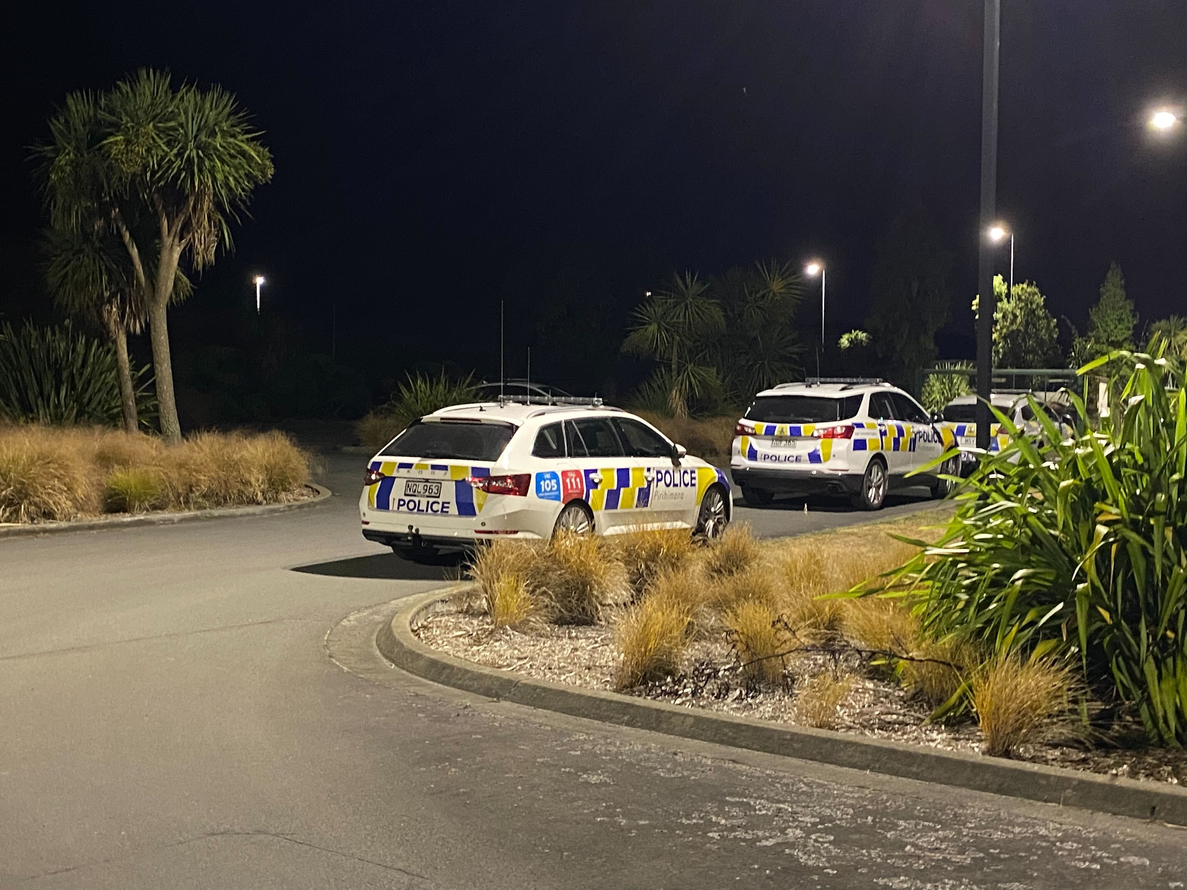 Police cars outside the Te Puna Wai ō Tuhinapo Youth Justice Facility. Photo / Sam Sherwood
