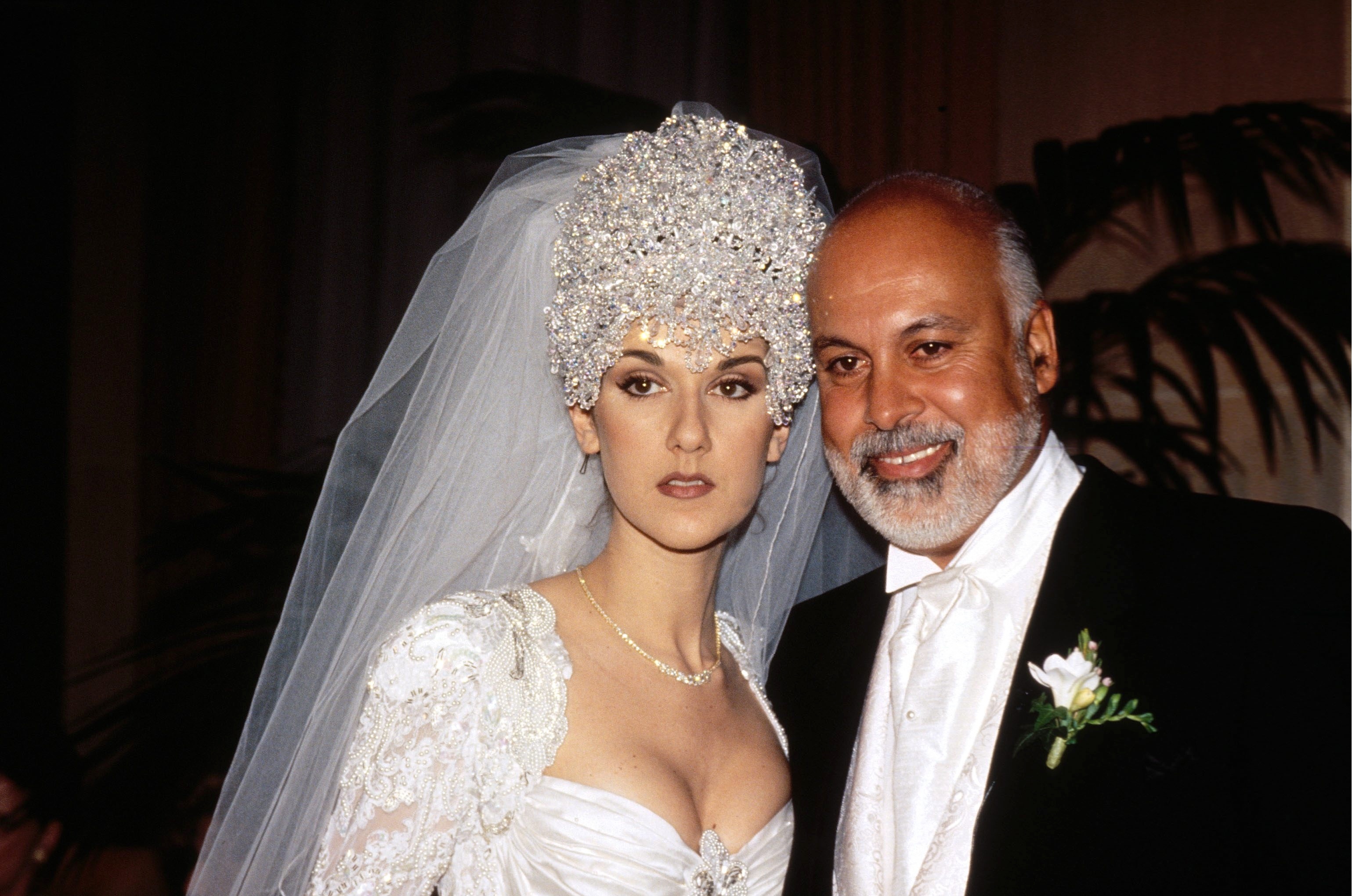 Celine Dion In Montreal, Canada on December, 17, 1994, during her wedding with Rene Angelil. Photo / Getty Images
