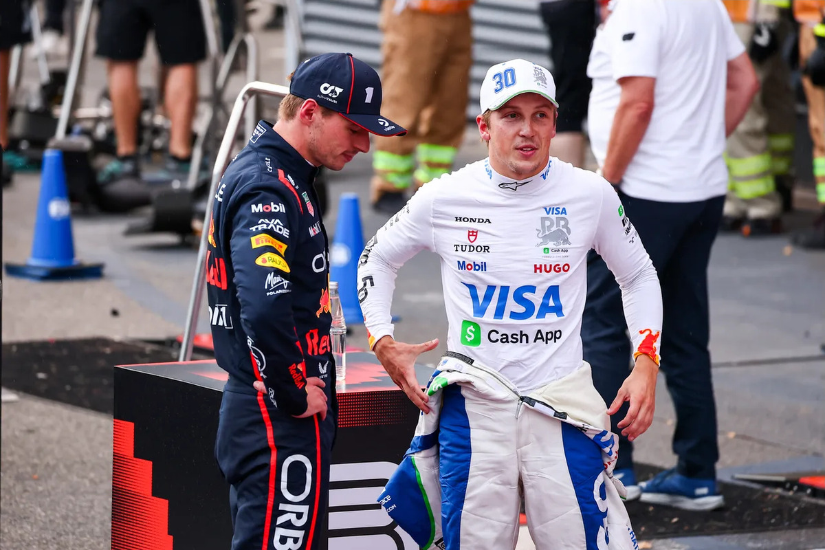 Max Verstappen and Liam Lawson. Photo / SmartFrame