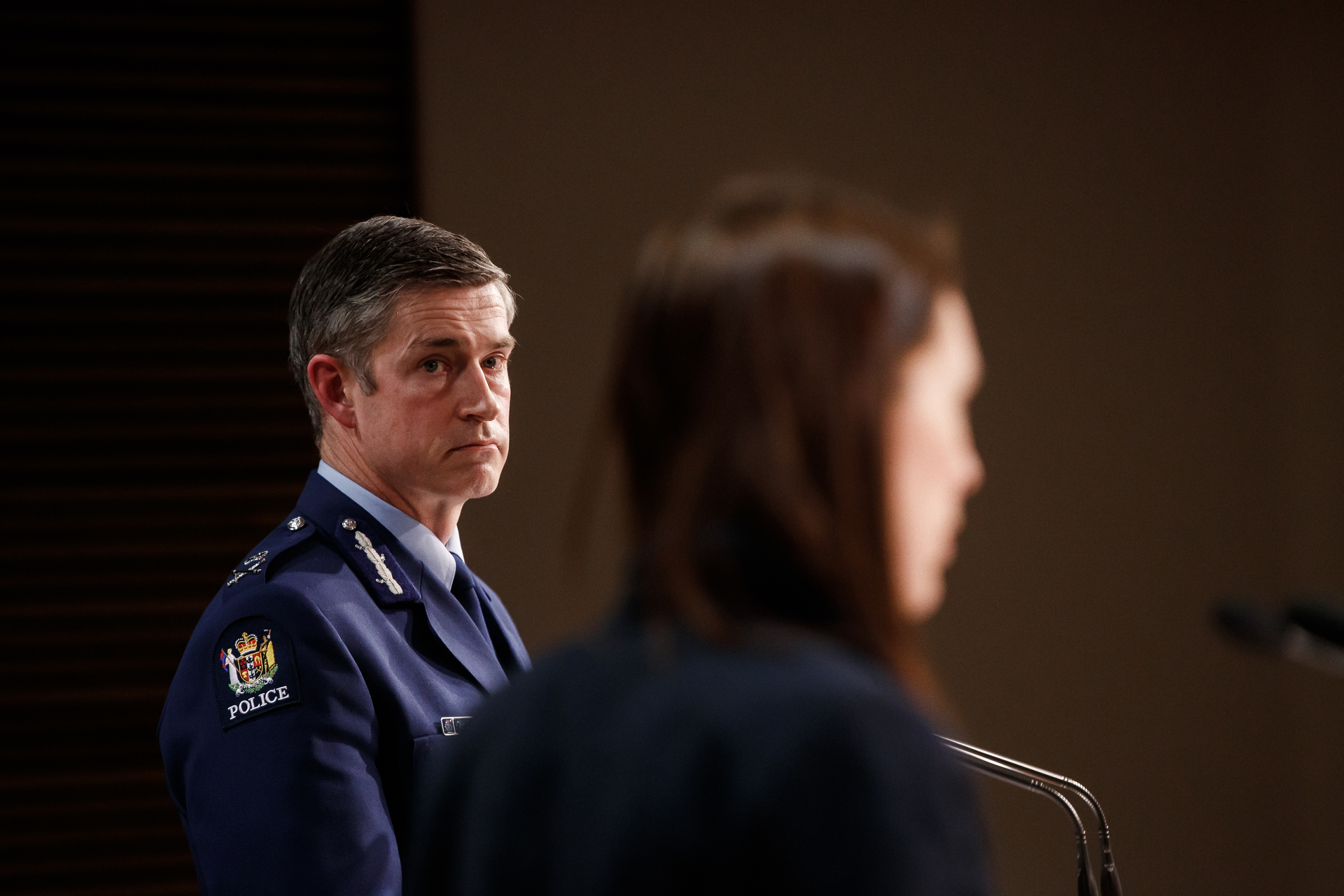 Prime Minister Jacinda Ardern and Police Commissioner Andrew Coster hold a press conference with the details of the supermarket terror attack. Photo / Robert Kitchin
/ Stuff