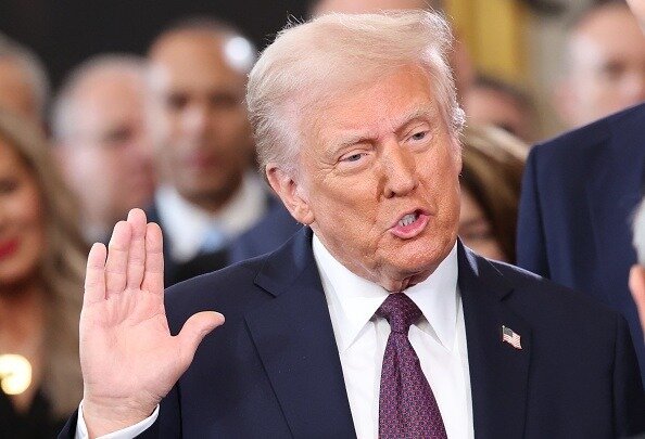 US President-elect Donald Trump takes the oath of office. Photo / Getty Images