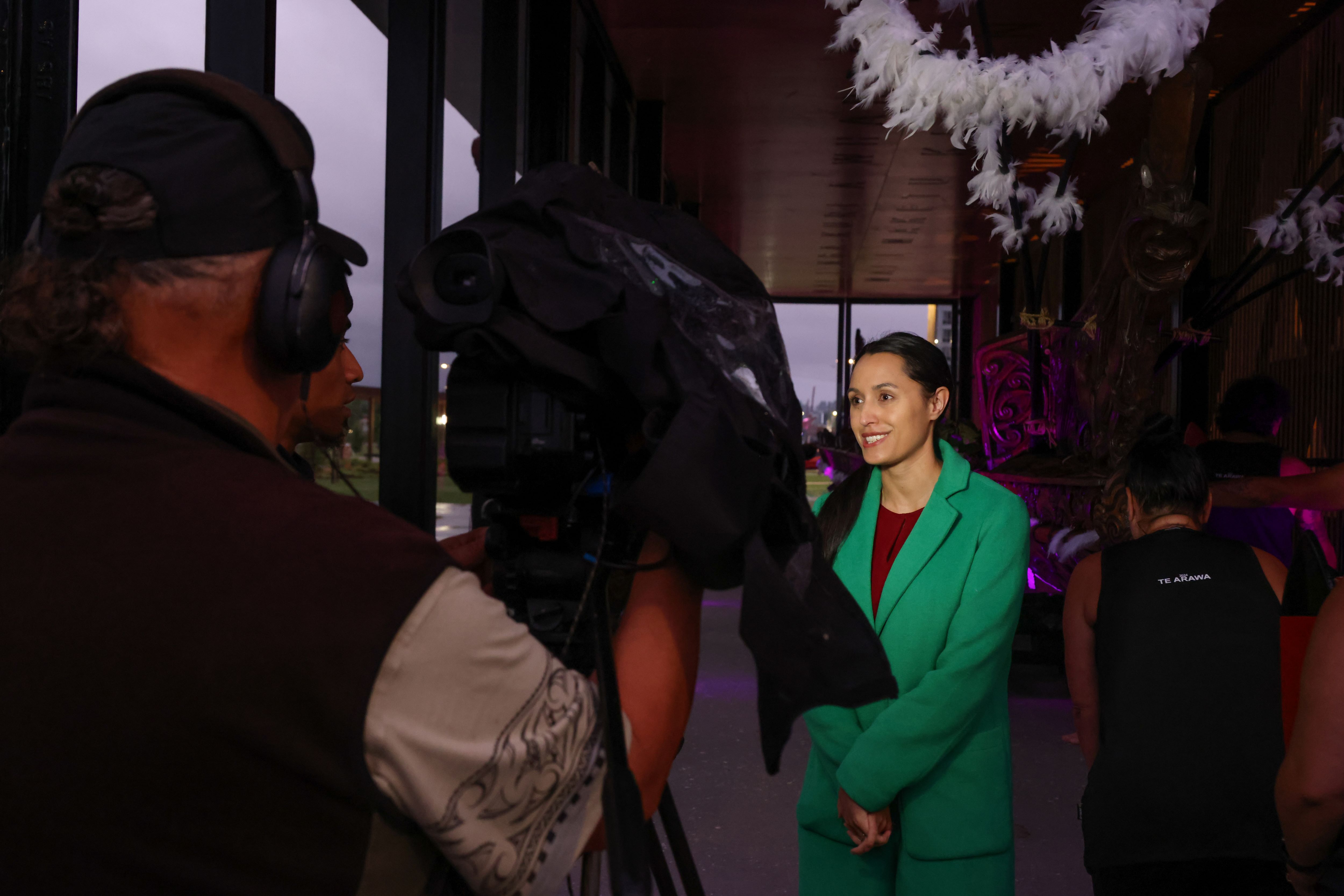 Rotorua Mayor Tania Tapsell at the opening of Te Arawa Whare Waka on the shores of Lake Rotorua.