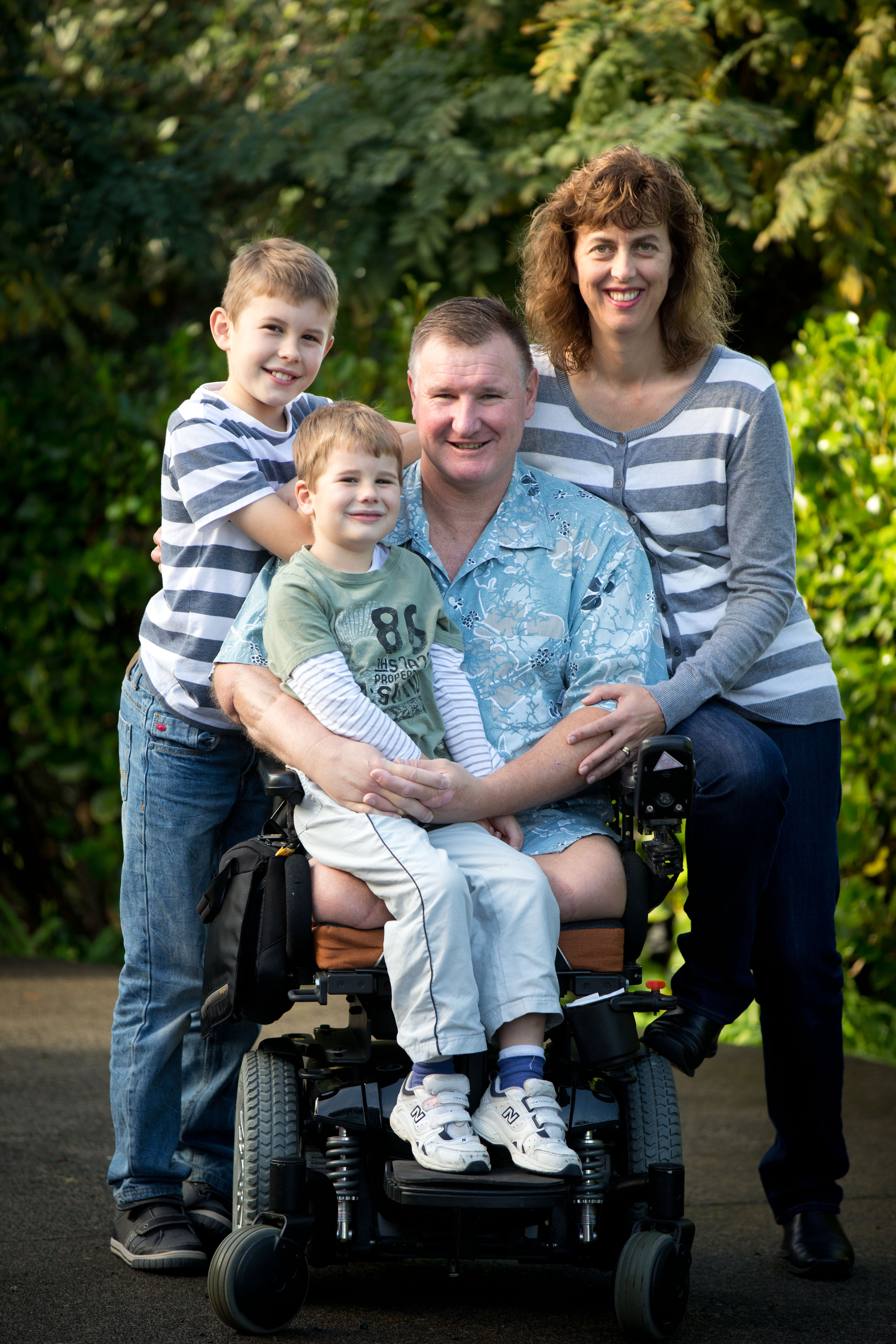 Ian Winson with his wife Katherine and sons Joshua and Ethan in 2015. Photo / Richard Robinson