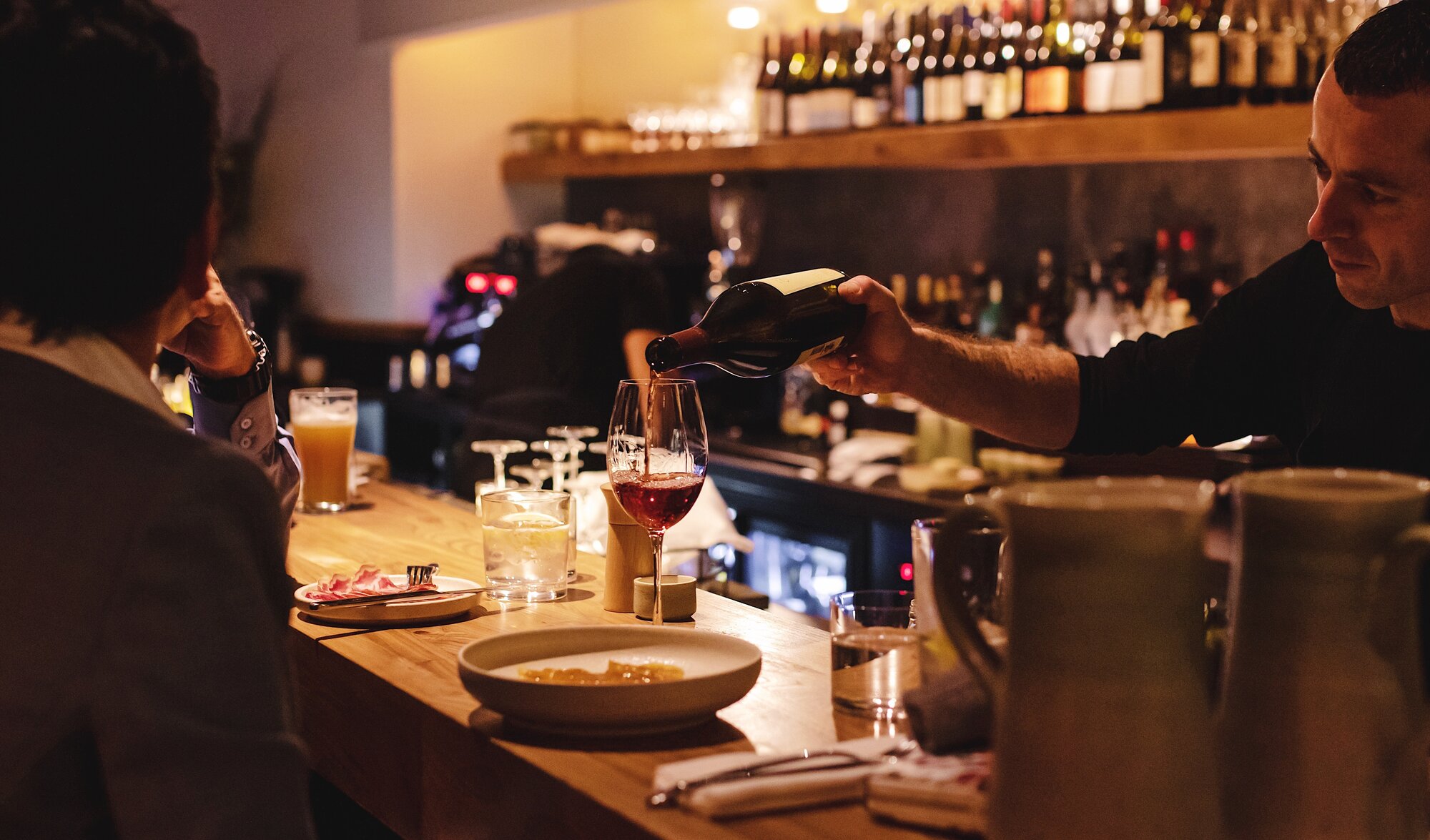 Highwater serves wine by the 70ml and 100ml pour, great for those who want to enjoy a drink but in smaller measures. Photo / Supplied