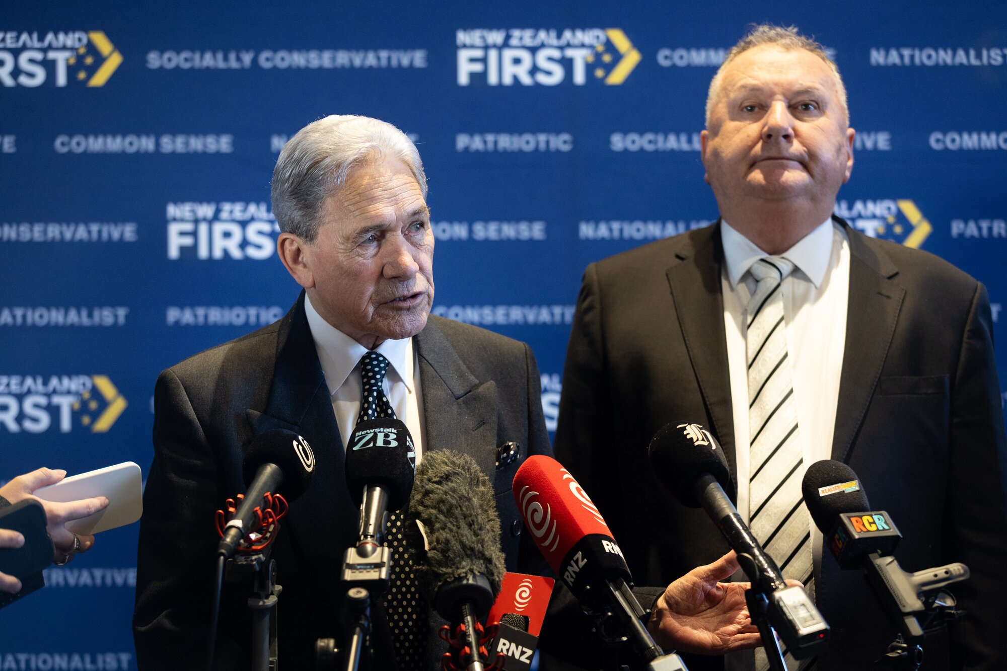 Shane Jones (right) was at the NZ First Convention and Campaign Launch over the weekend. Photo / Sylvie Whinray