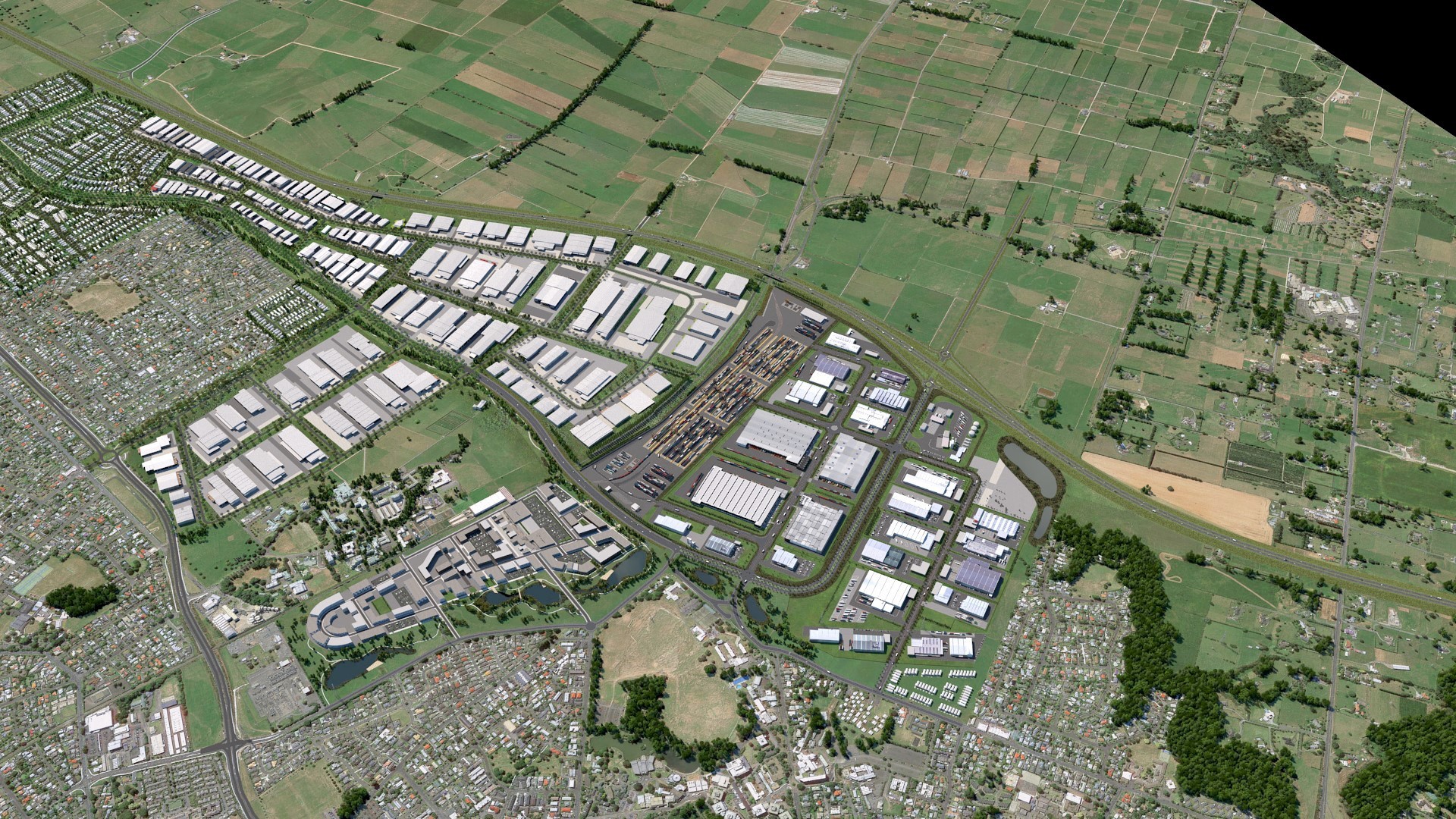 An artist's impression of mammoth dry port Ruakura, near Hamilton, being driven by the iwi's financial arm Tainui Group Holding. Photo / File