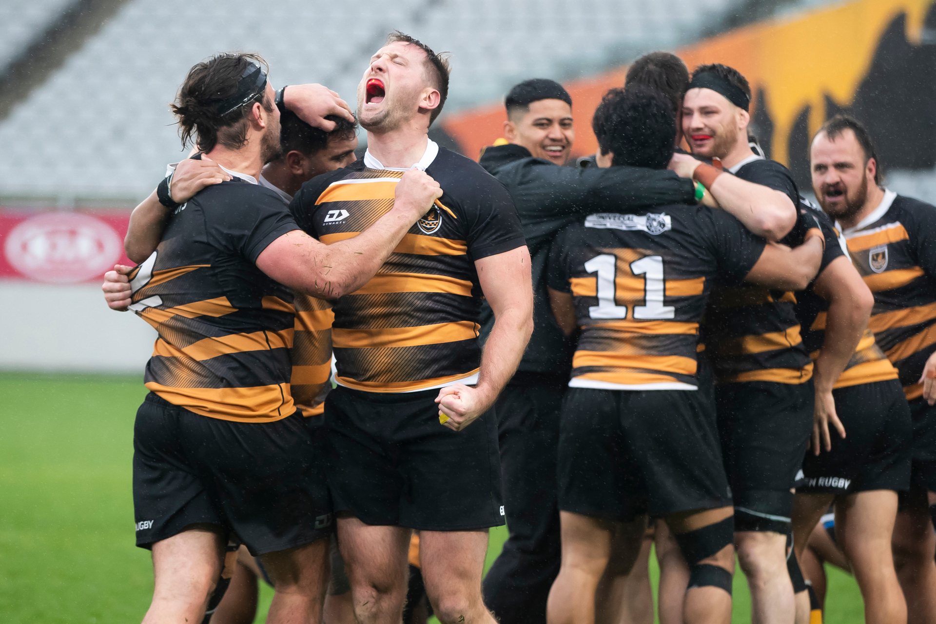 Eden players celebrate their victory in the 2021 Gallaher Shield final. Photo / Photosport