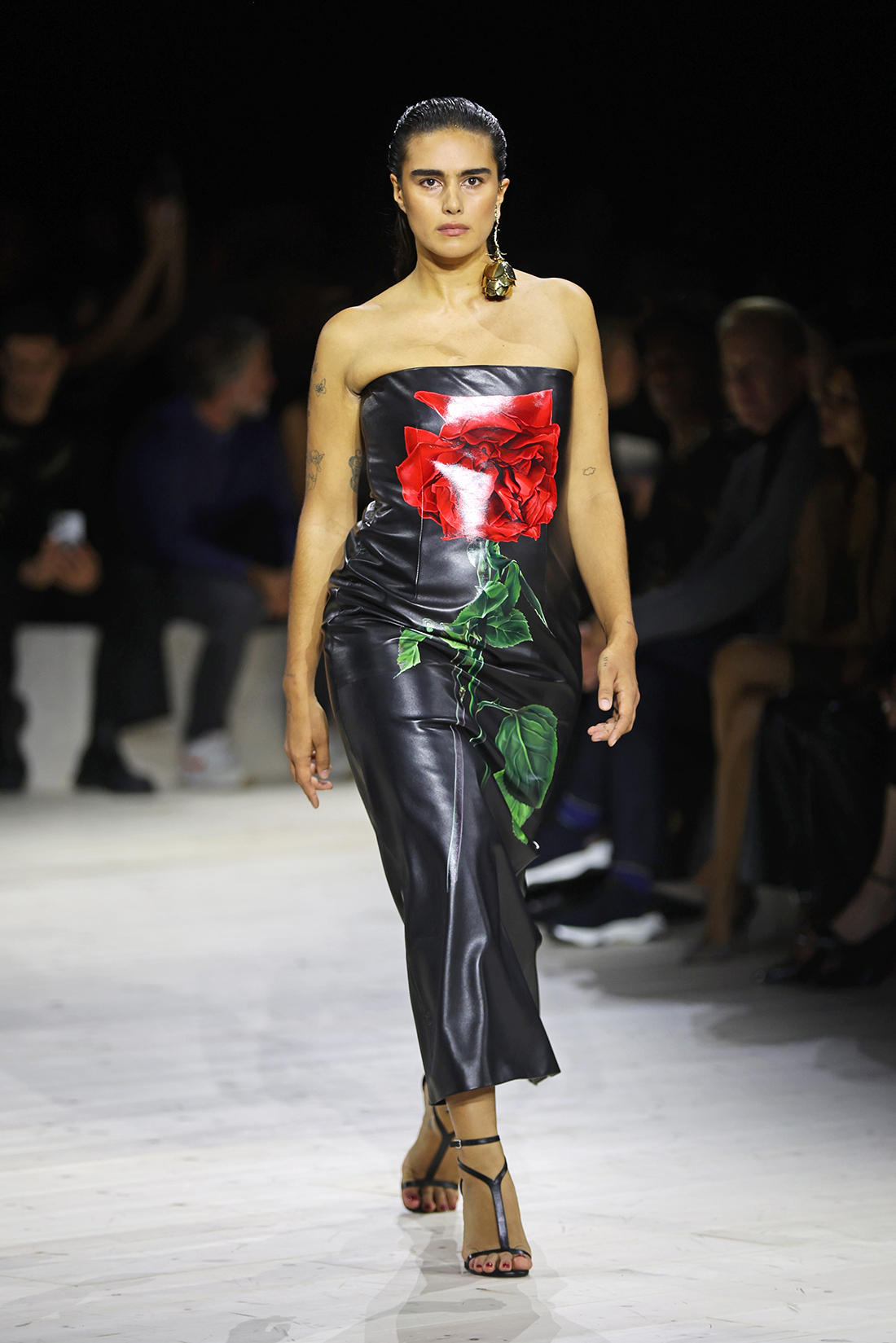 Jill Kortleve walks the runway at Le Carreau du Temple. Photo / Getty Images