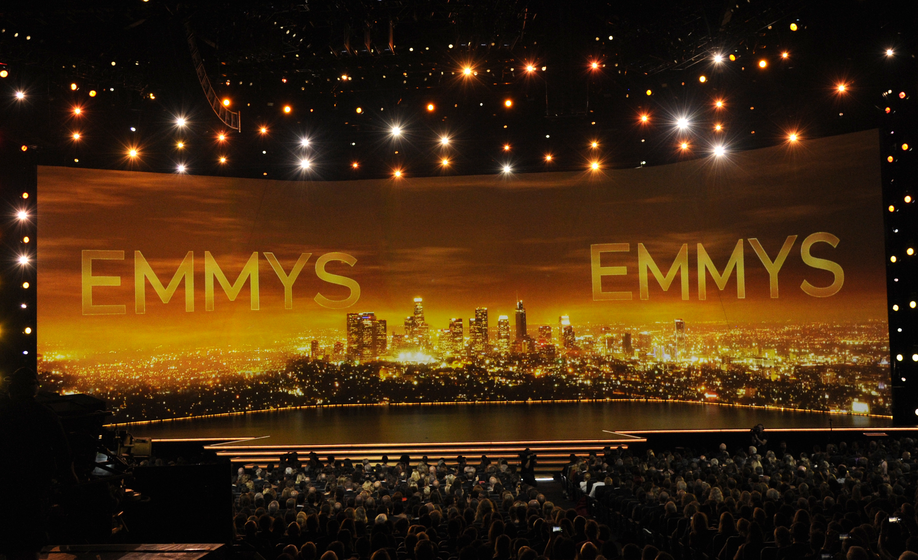 A view of the stage at the Primetime Emmy Awards in Los Angeles. Photo / AP