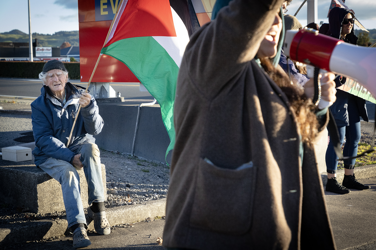 Long-time protester Bernie Hornfeck. Photo / Andrew Warner