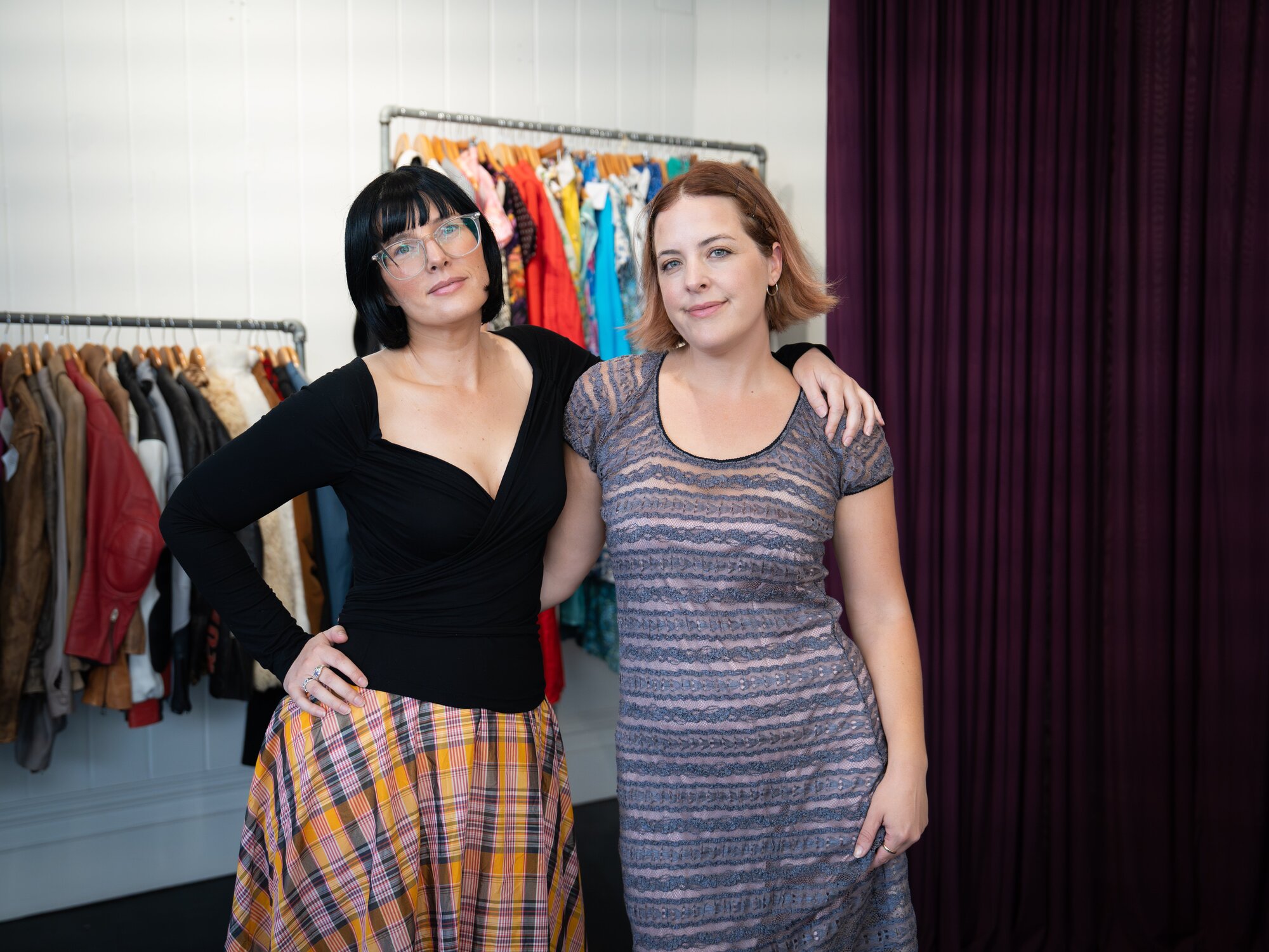 Sarah Firmston (left) and Rose Hope in their new Crushes store on the corner of Karangahape Rd and Pitt St. Photo / Anna Heath