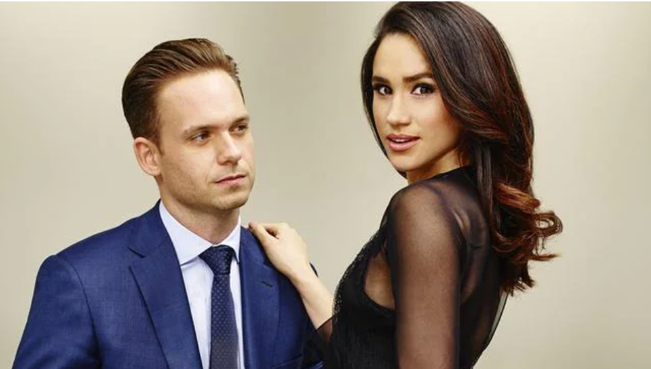 Patrick J Adams and Meghan Markle in a promotional shot for Suits. Photo / Nigel Parry, USA Network