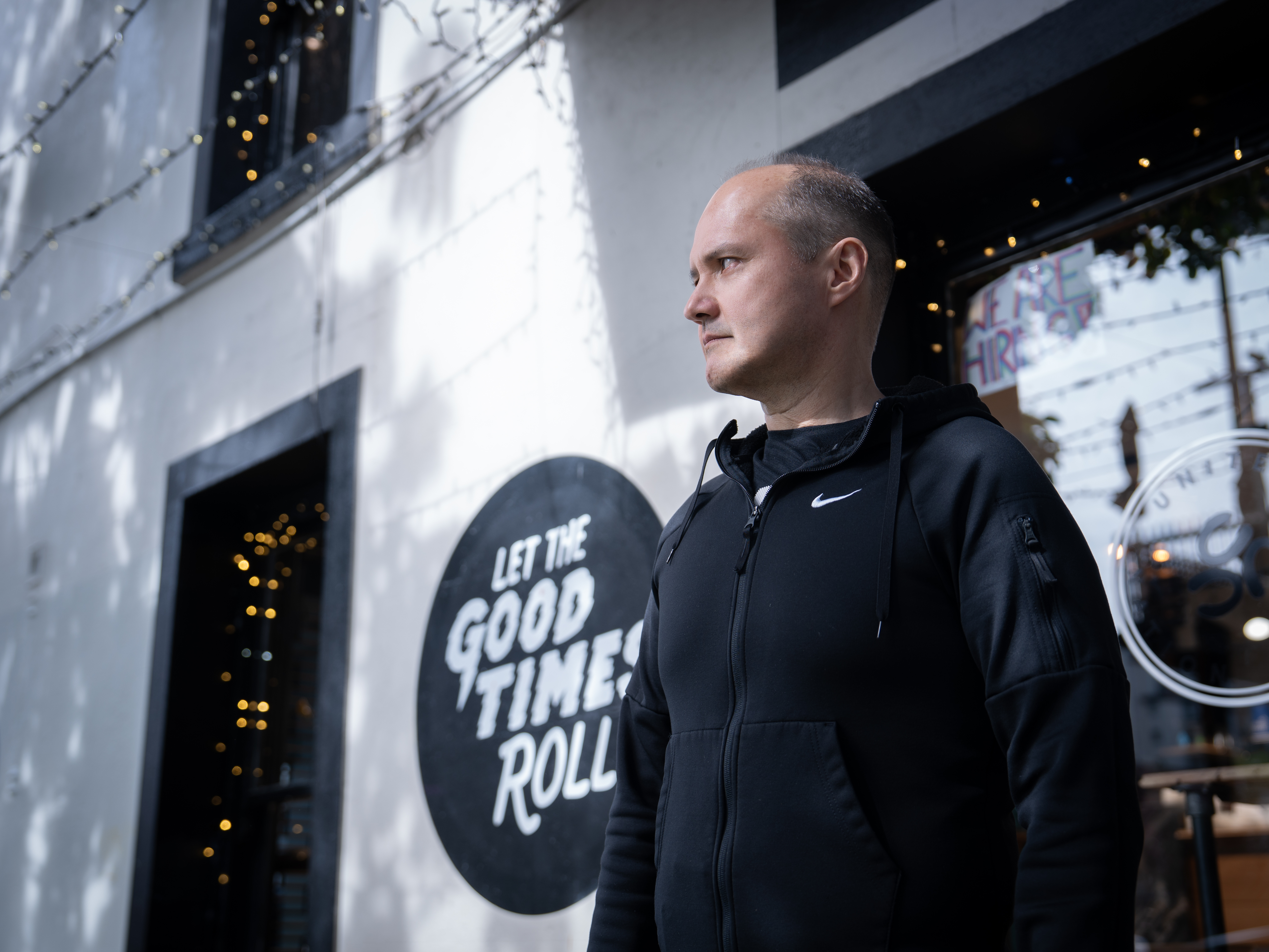 United Coffee Nation owner Paul Ewing said business in his store on Victoria St West in central Auckland was down more than 60% from pre-Covid levels. Photo / Anna Heath