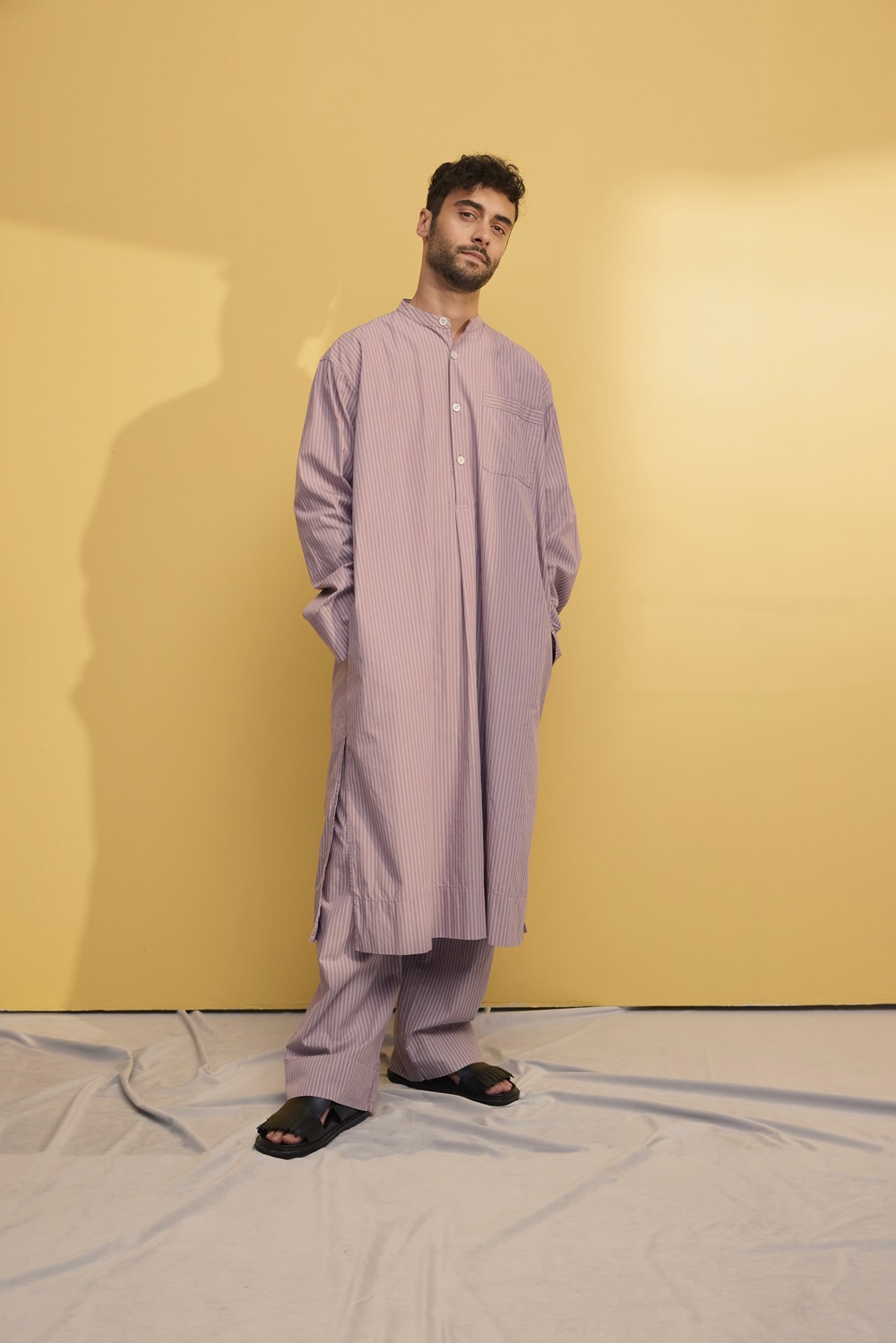 Arlo wears a Birkenstock x Tekla top and trousers from Simon James, and Marni sandals. Photo / Matt Hurley