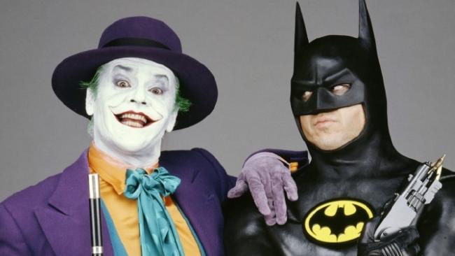 Jack Nicholson as the Joker and Michael Keaton as Batman in 1989's Batman. Photo / News Corp Australia
