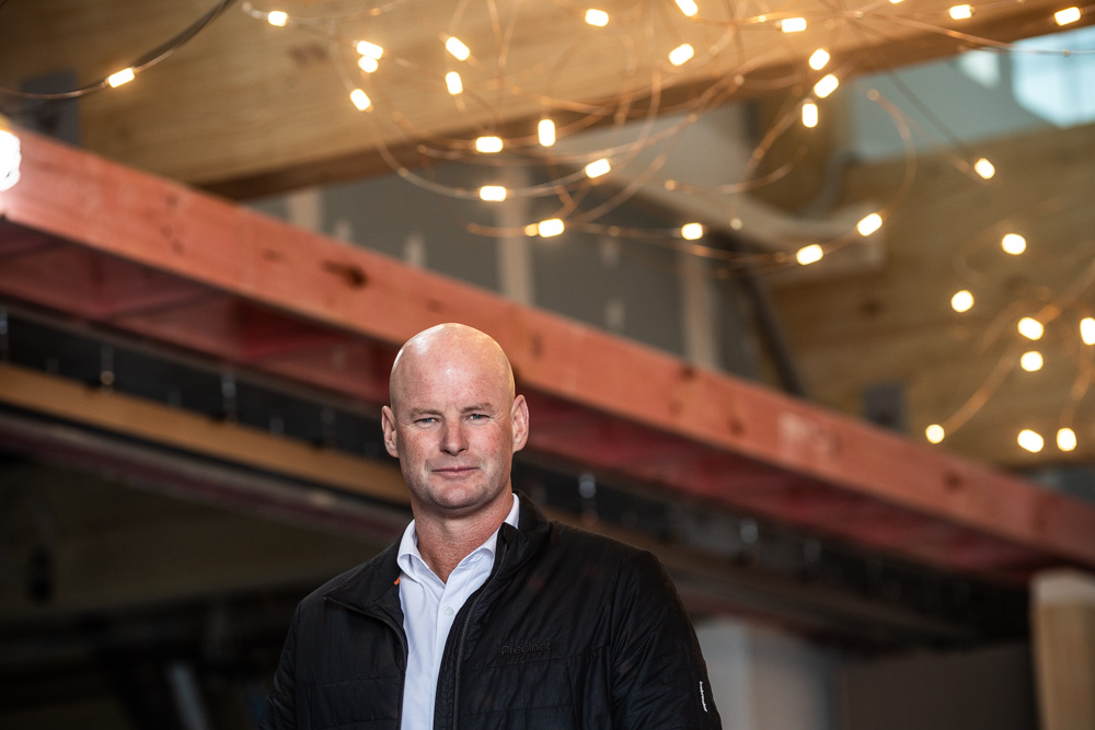 Scott Pritchard, CEO of Precinct Properties in Pipiri Lane, the former Flowers Building, on Halsey St in the Wynyard Quarter on Auckland waterfront. Photo / Jason Dorday