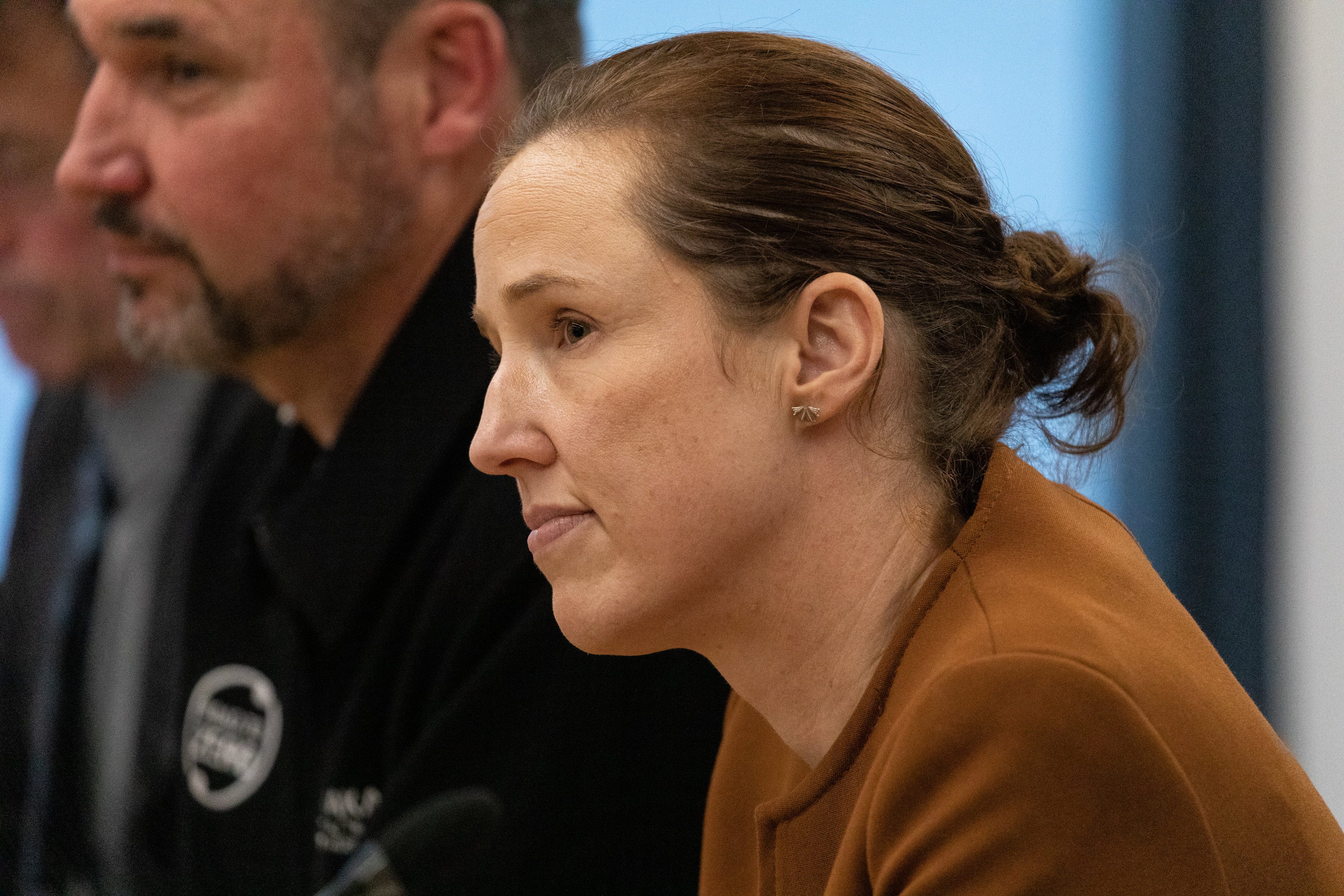 Jess Andrew, regional manager of system design for Waka Kotahi, pictured presenting to representatives of Tauranga City Council, Bay of Plenty Regional Council, Western Bay of Plenty District Council and the SmartGrowth Leadership Group. Photo / Alex Cairns