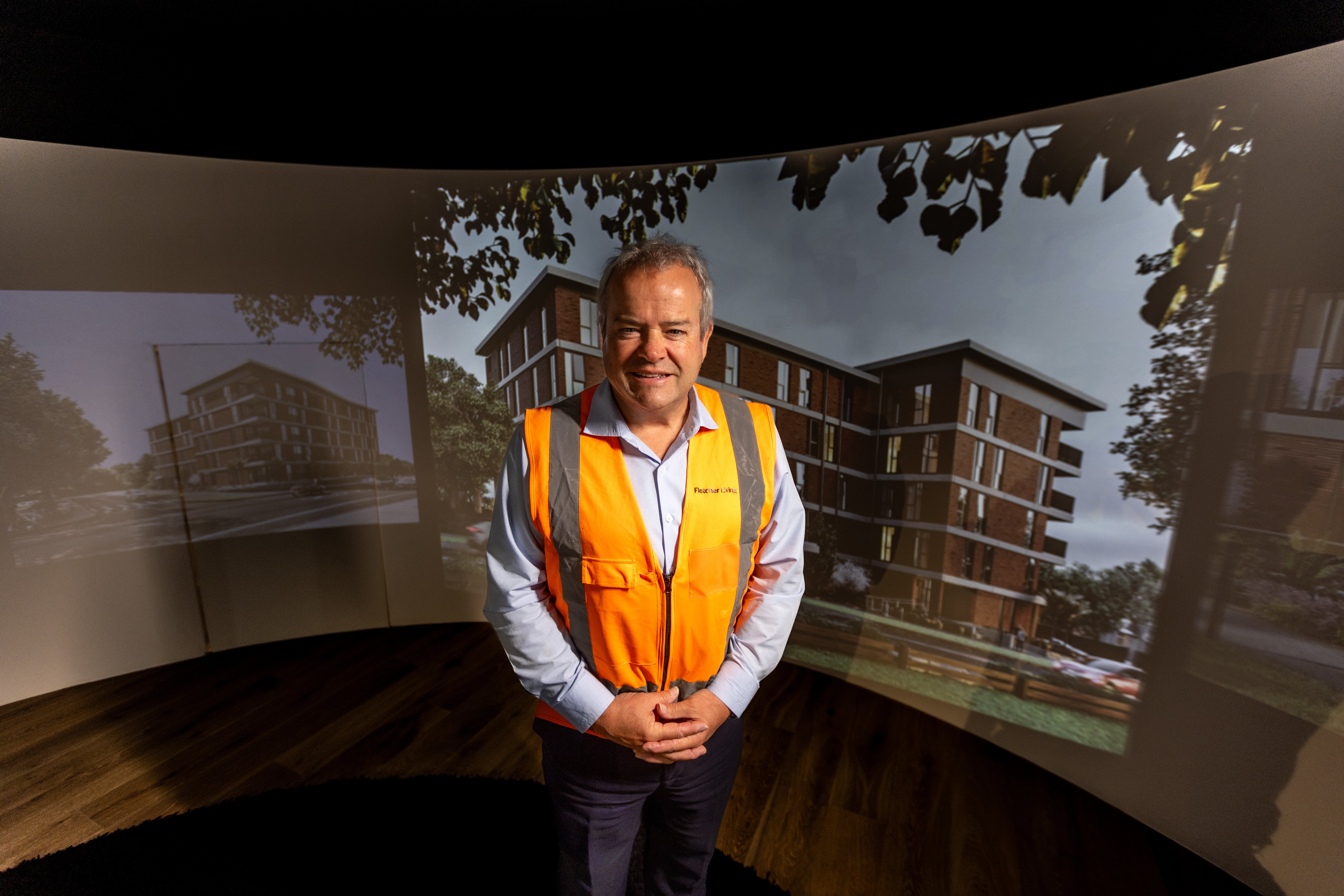 Steve Evans at Fletcher Living's residential development at the former Winstone Three King's Quarry, Mt Eden. Photo / Michael Craig